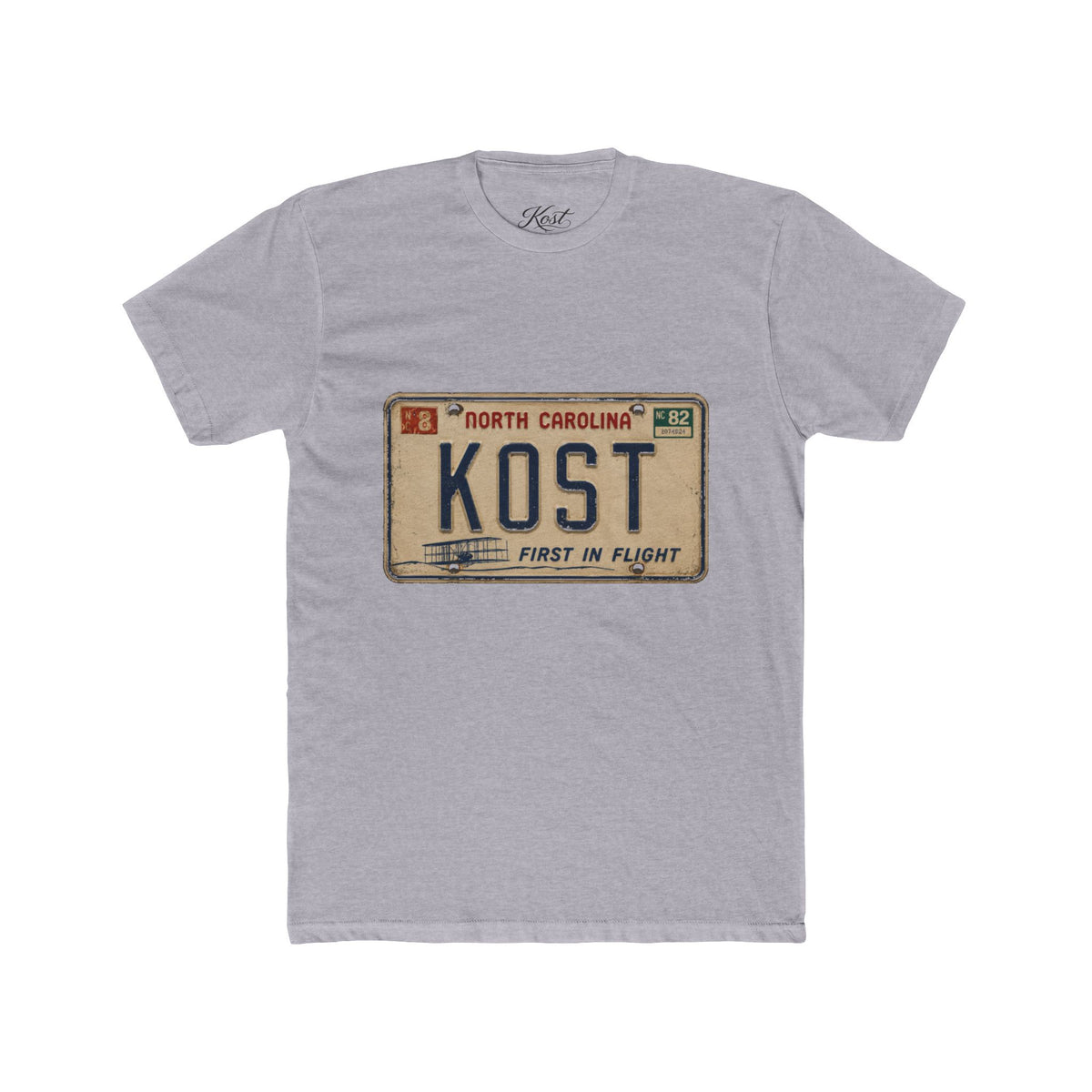 Vintage North Carolina License Plate Tee — "KOST" Graphic T-Shirt