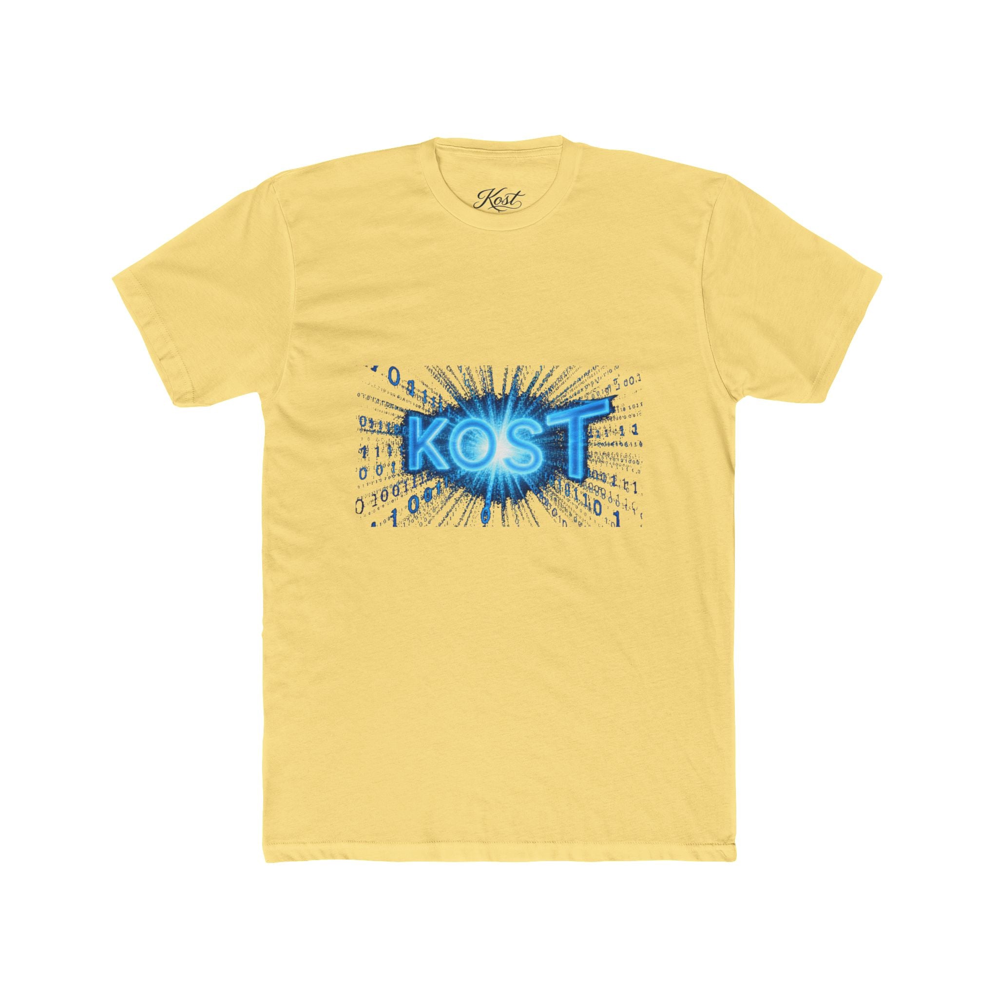 KOST Blue Burst Graphic Tee — Retro Tech Logo T-Shirt