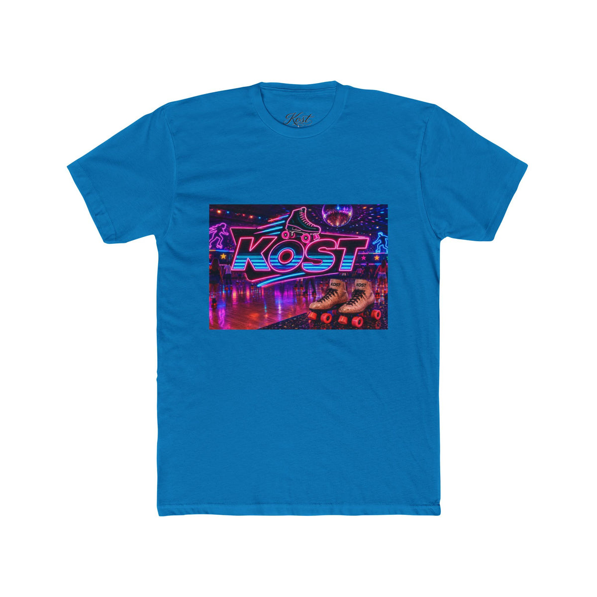 Retro Roller Disco Tee — “KOST” Neon Skate Graphic T-Shirt