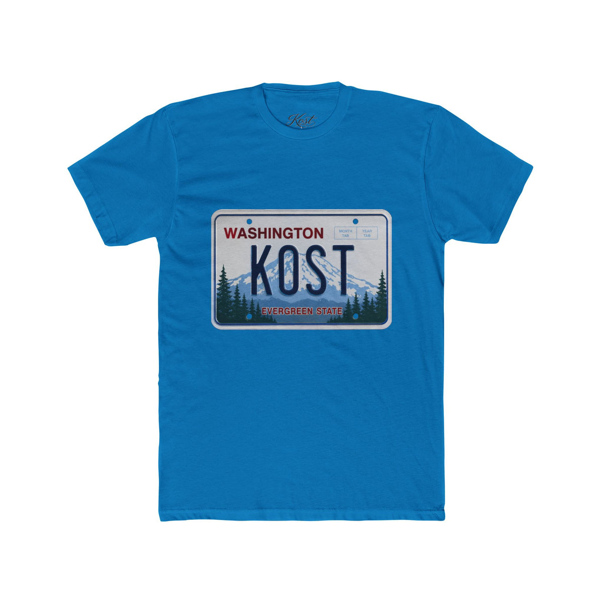 Washington License Plate Tee — 'KOST' Mountain Forest Graphic Shirt