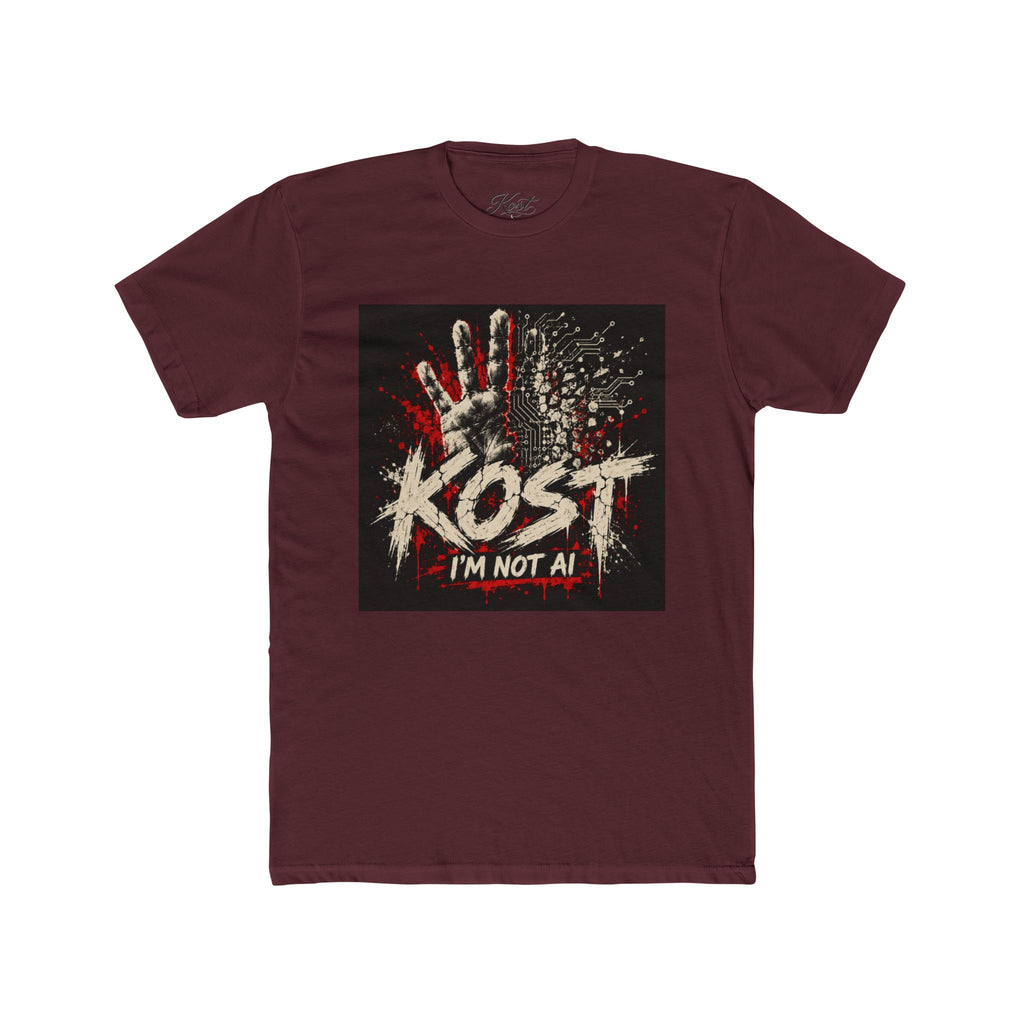 T-Shirt — KOST "I'm Not Al" Graphic Tee (Handprint Horror Design)