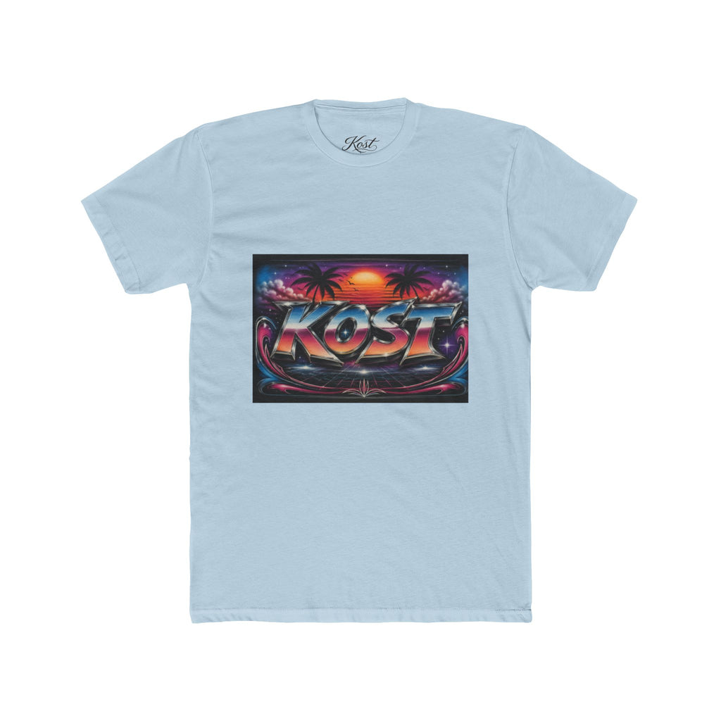 KOST Retro Sunset Tee — 80s Vaporwave Beach Graphic T-Shirt