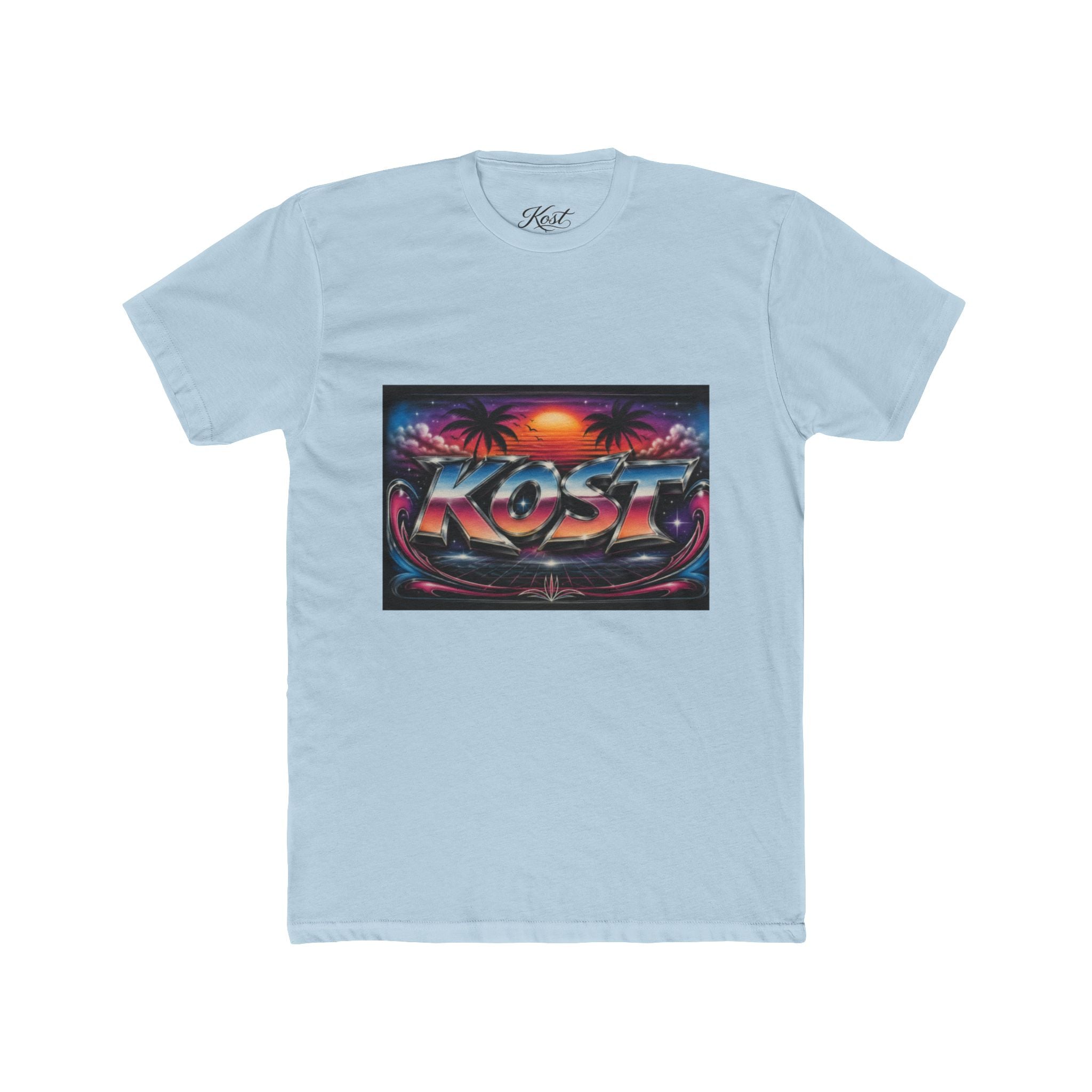 KOST Retro Sunset Tee — 80s Vaporwave Beach Graphic T-Shirt