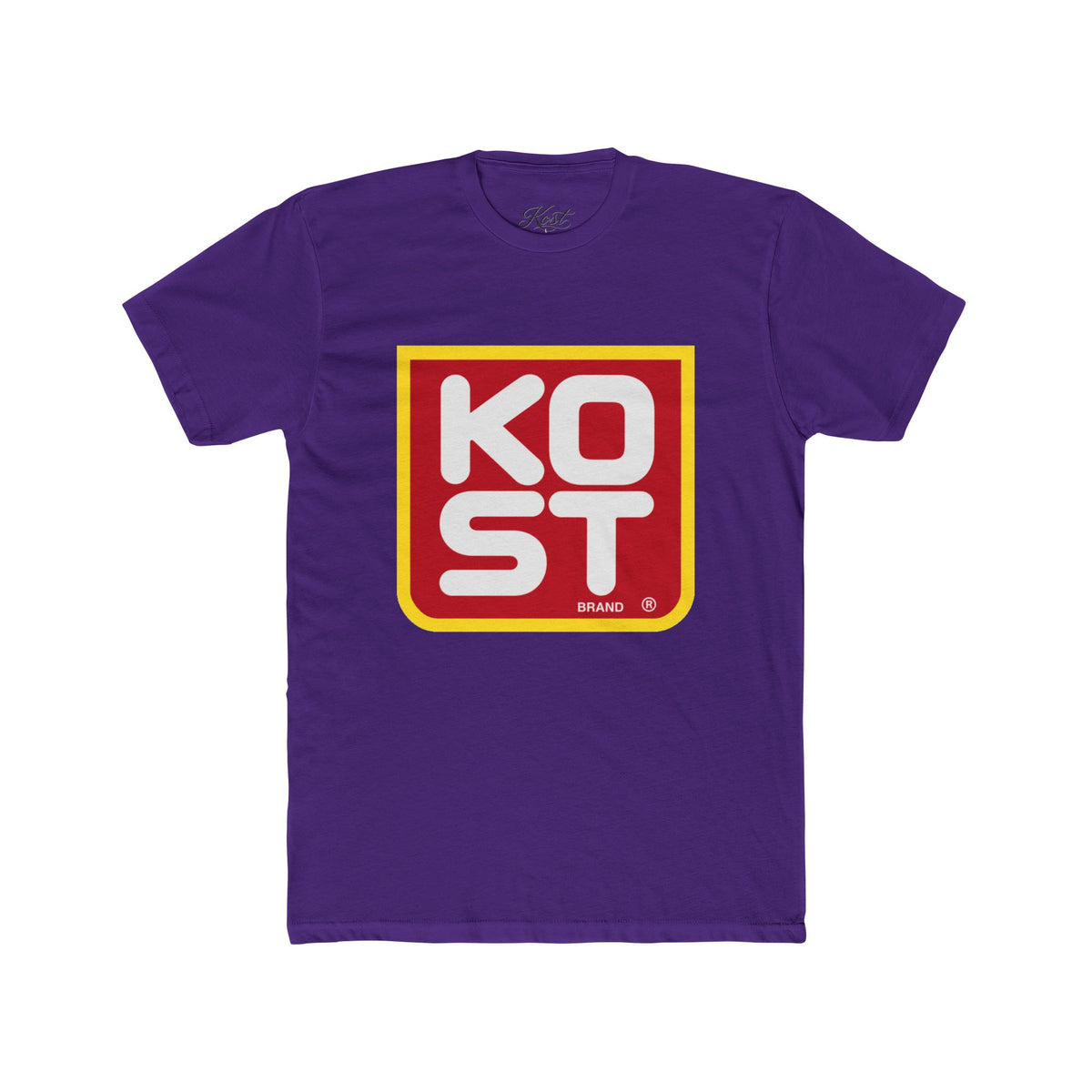 Vintage Retro Logo Tee — "KOST" Bold Square Graphic T-Shirt