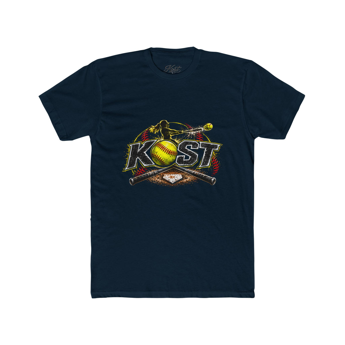 Softball Crossed Bats Tee — KOST Graphic Cotton Crew Shirt