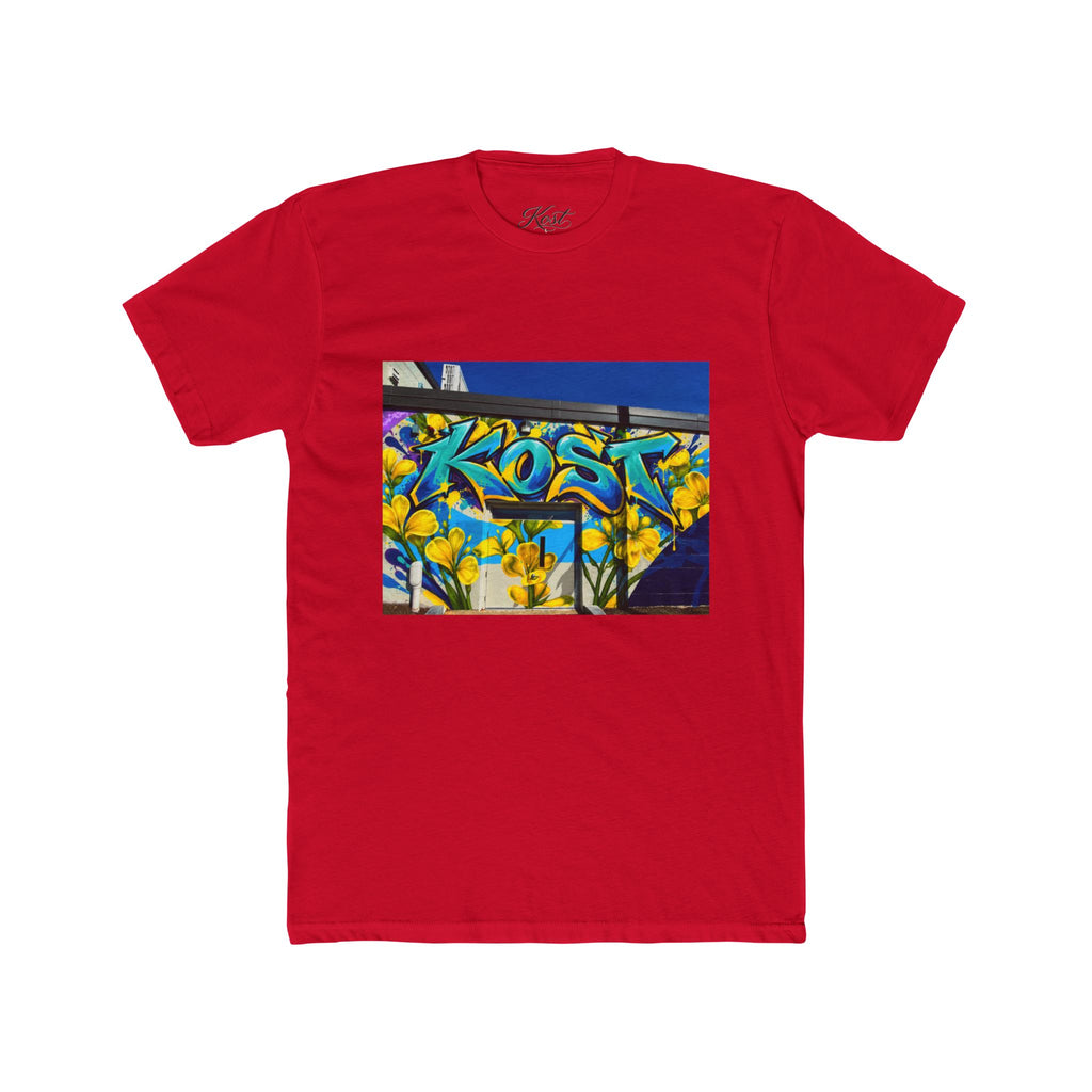 Graffiti 'KOST' Crew Tee — Urban Street Art Floral Graphic T-Shirt