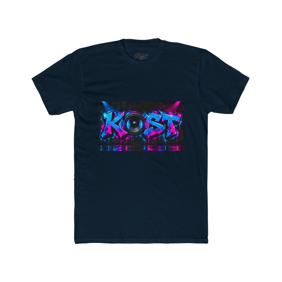 KOST Neon DJ Speaker Graphic T‑Shirt — Retro Vaporwave Music Tee