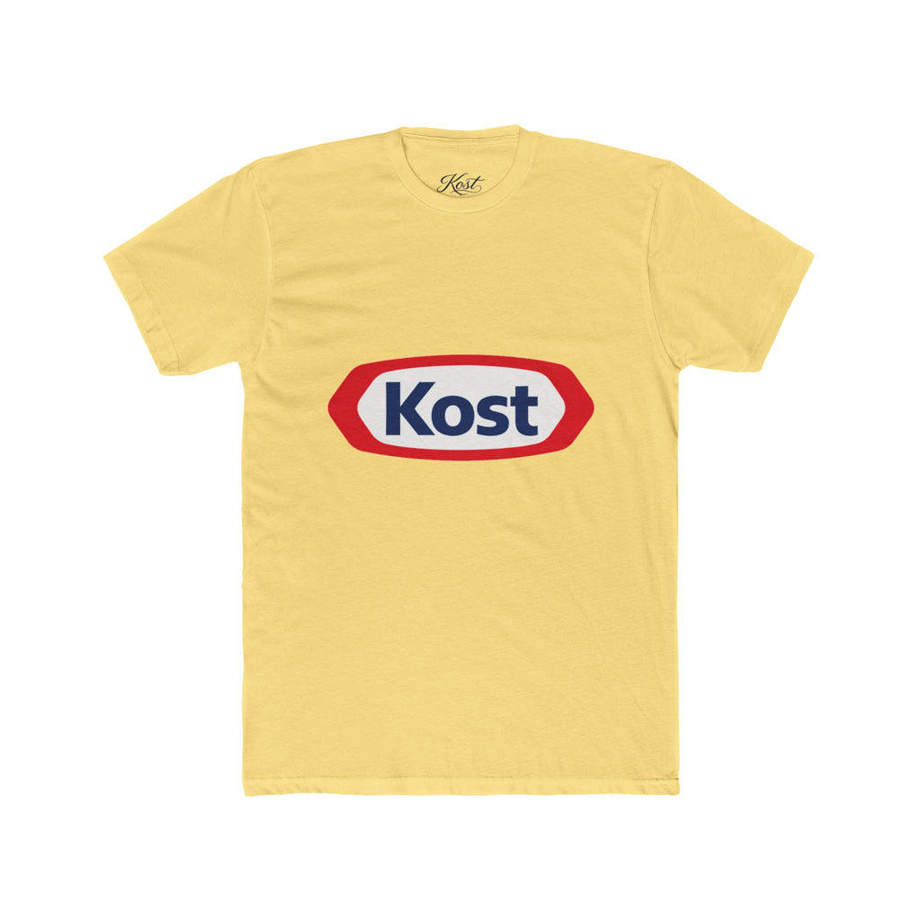 Kost Logo T-Shirt — Retro Red & Blue Graphic Crew Tee