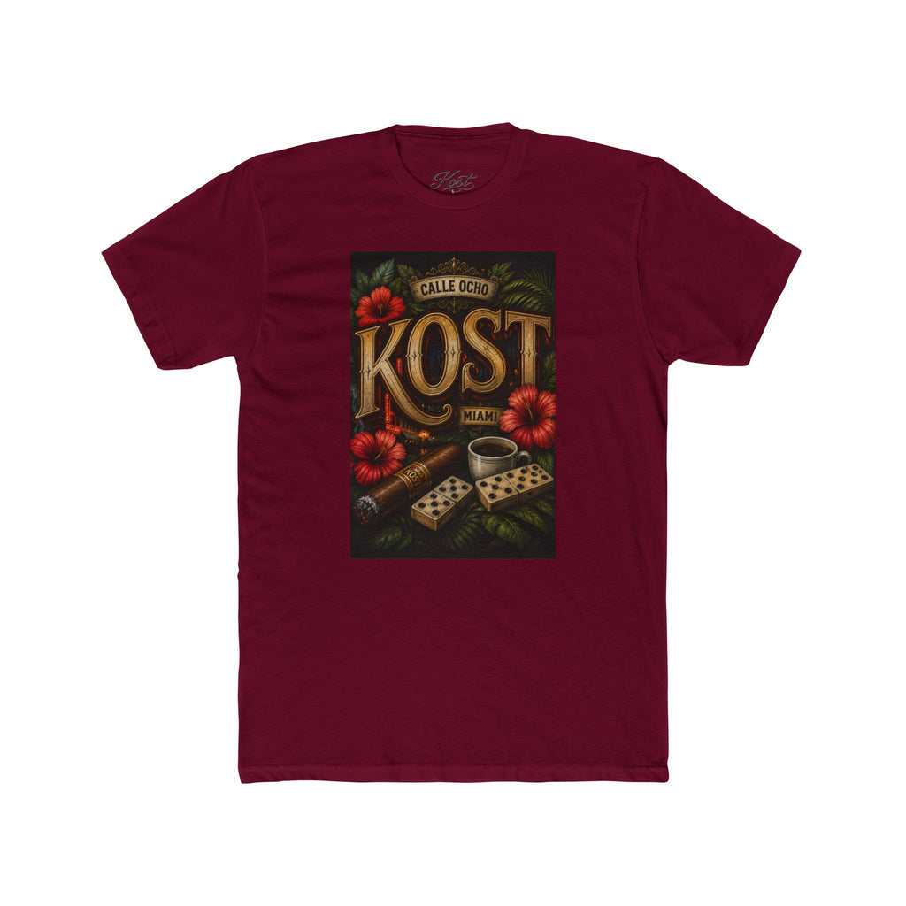 KOST Dice & Hibiscus Retro Tee — Vintage Gaming Floral Graphic T-Shirt