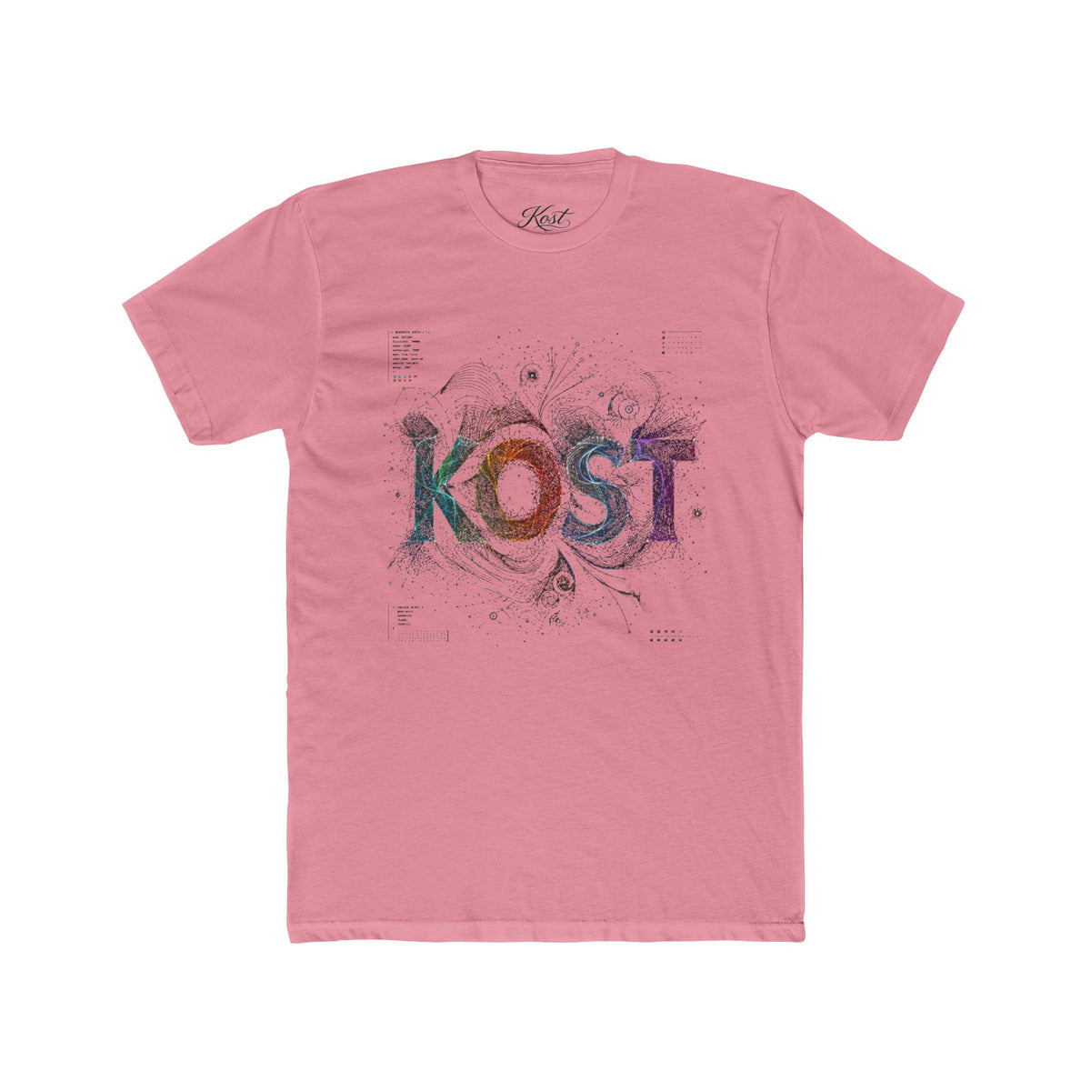 KOST Graphic Tee — Colorful Abstract Lettering Cotton T‑Shirt