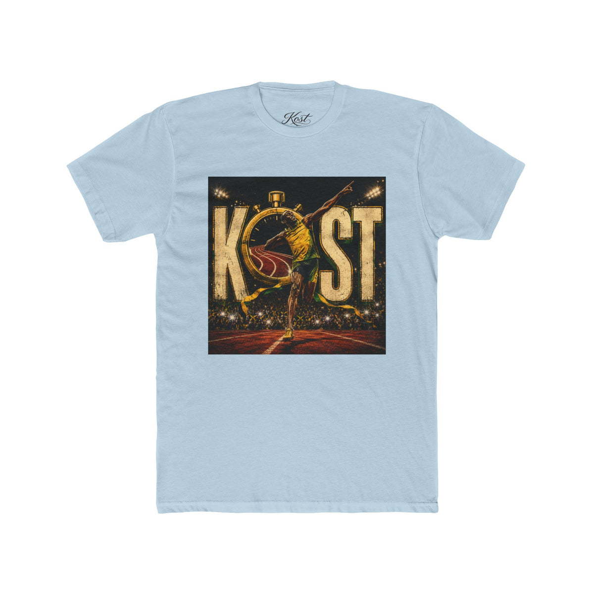 KOST Track Runner Graphic Tee — 'KOST' Stopwatch Running Design