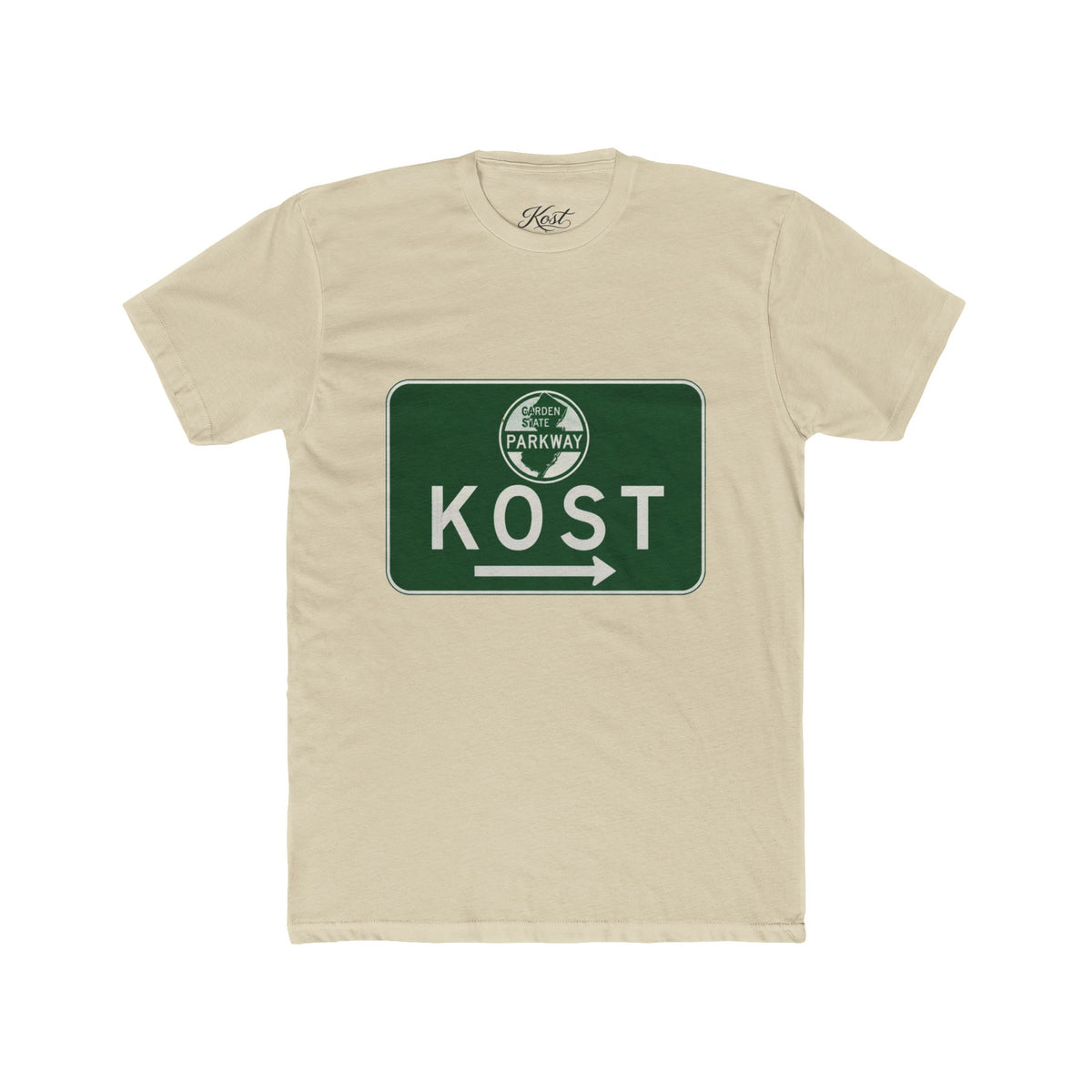 Kost Parkway Road Sign T‑Shirt — Retro Green Route Graphic Tee