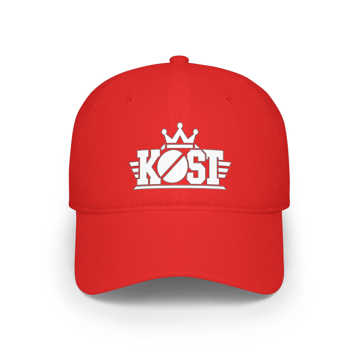 KØST Crown Logo Baseball Cap — Low Profile Red Hat