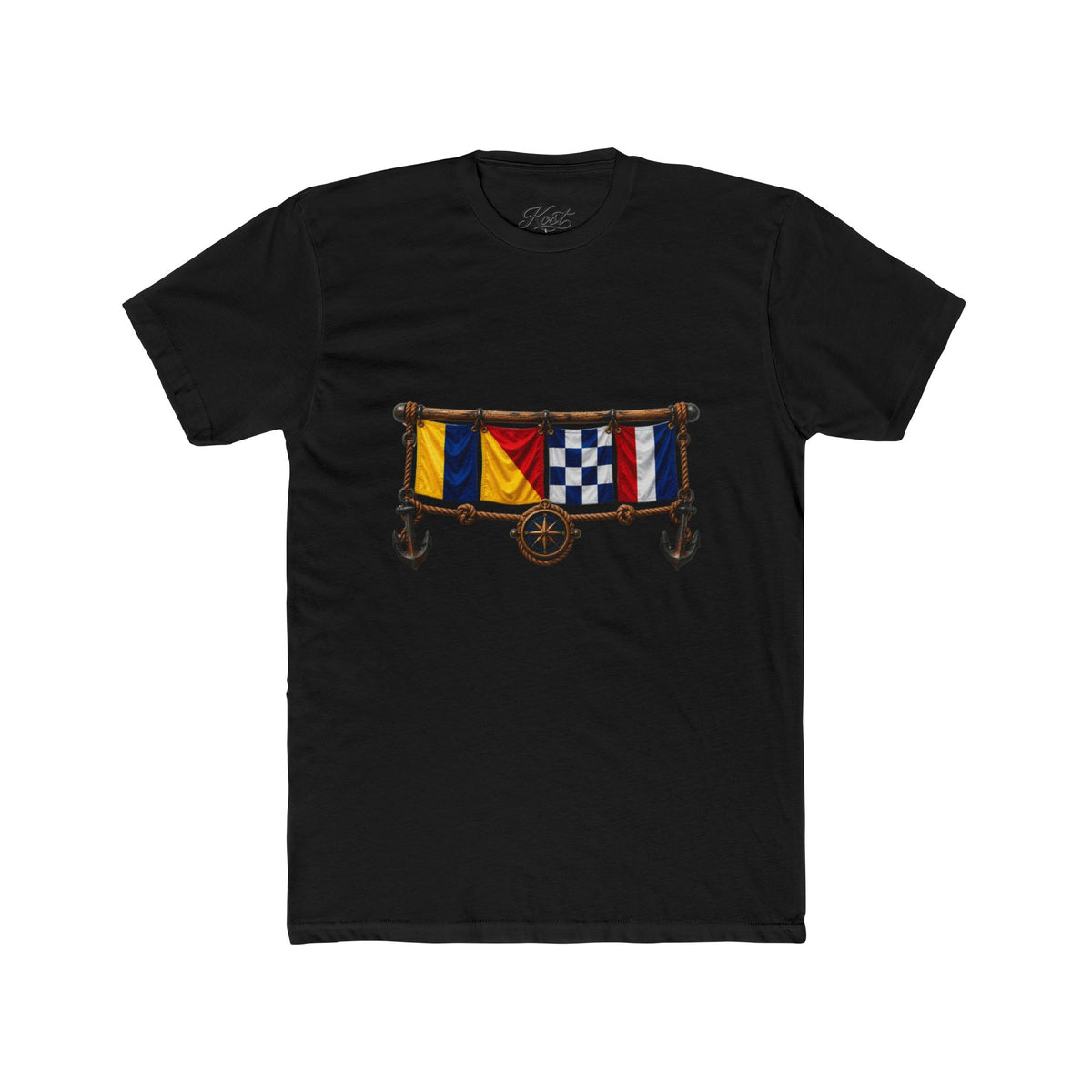 Nautical Signal Flag Crew Tee – Maritime Anchor Emblem