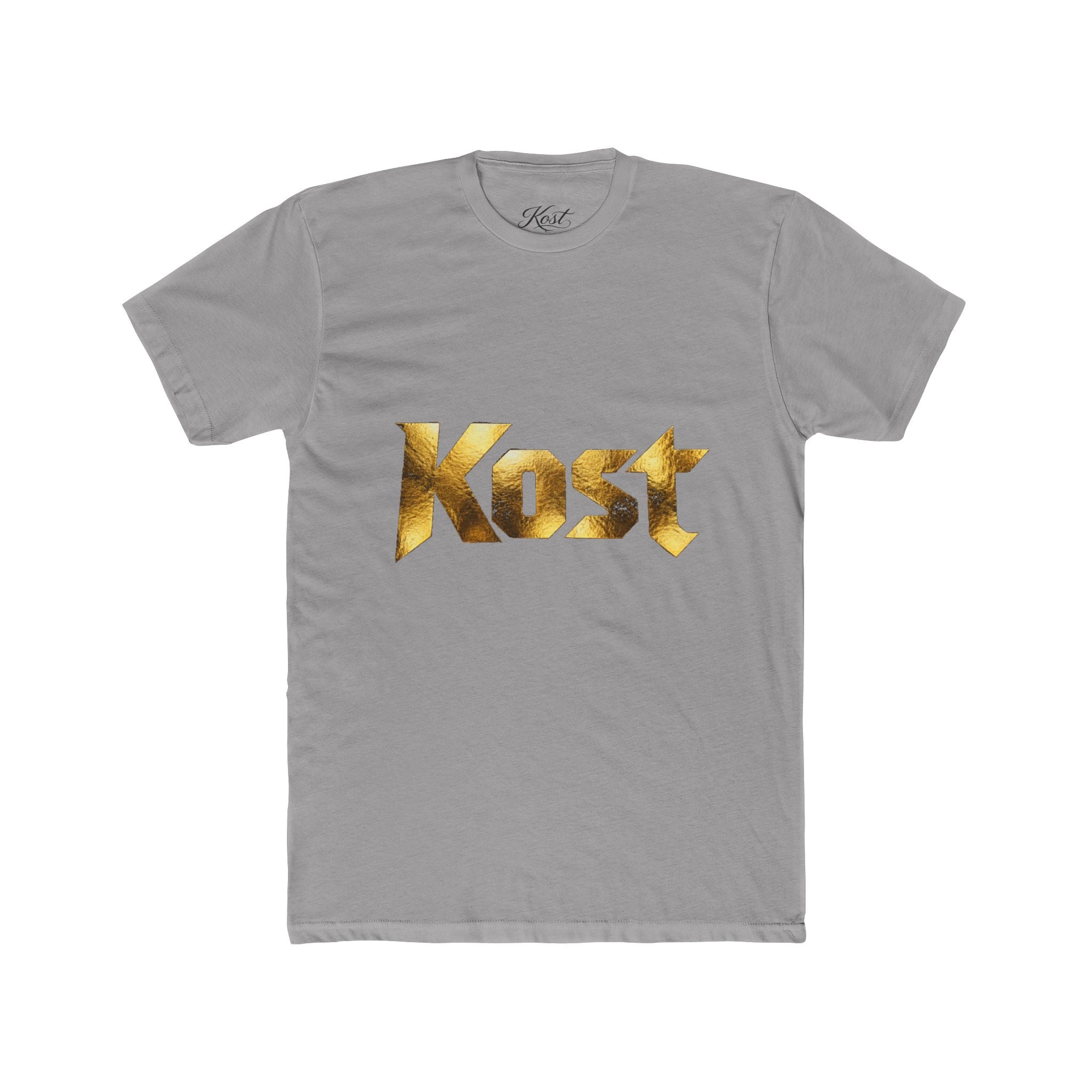 Kost Gold Logo Tee — Metallic Typography Graphic T-Shirt