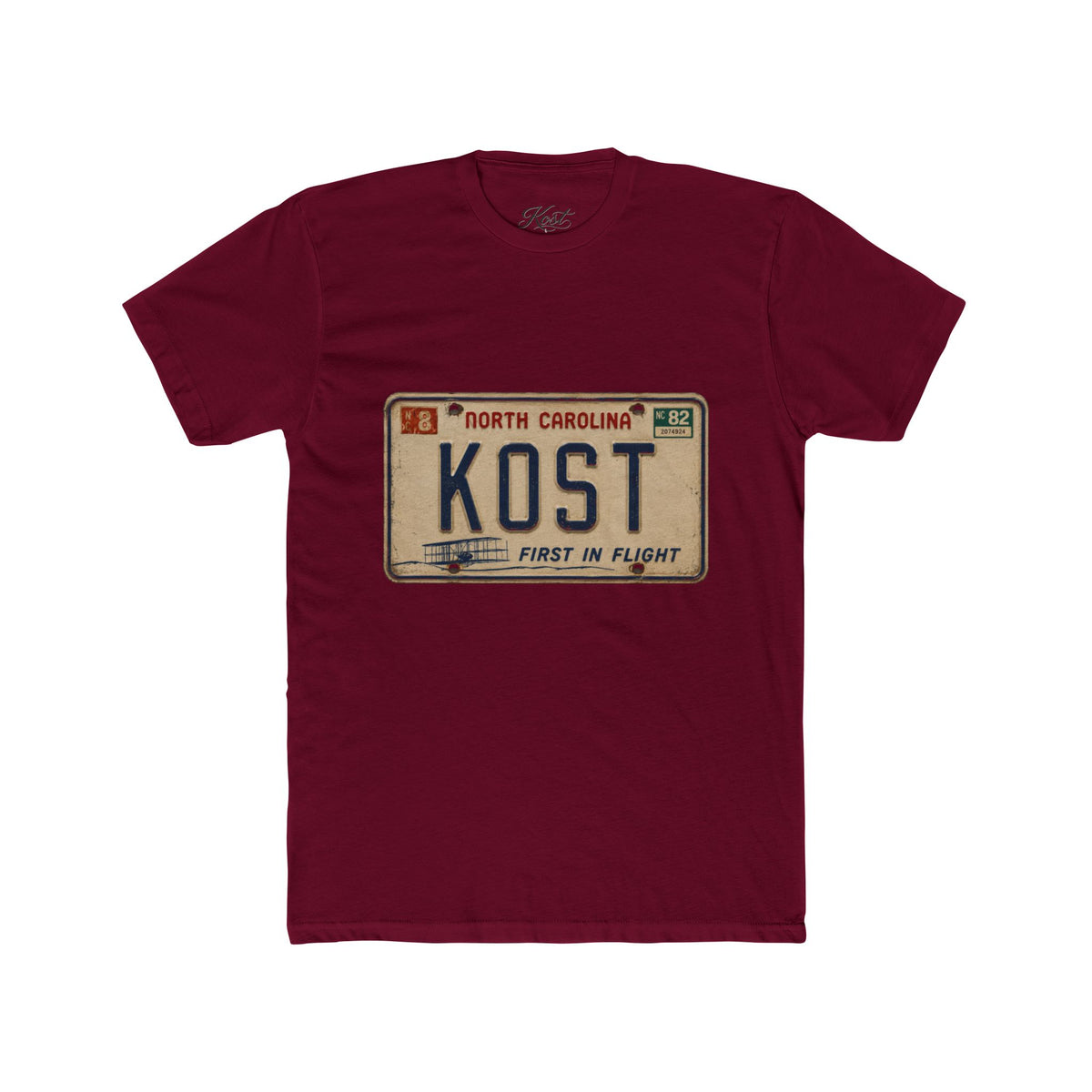 Vintage North Carolina License Plate Tee — "KOST" Graphic T-Shirt