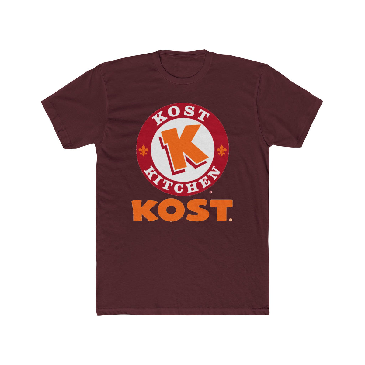 T-Shirt — Kost Kitchen Logo Tee (KOST) | Retro Orange & Red Restaurant Shirt