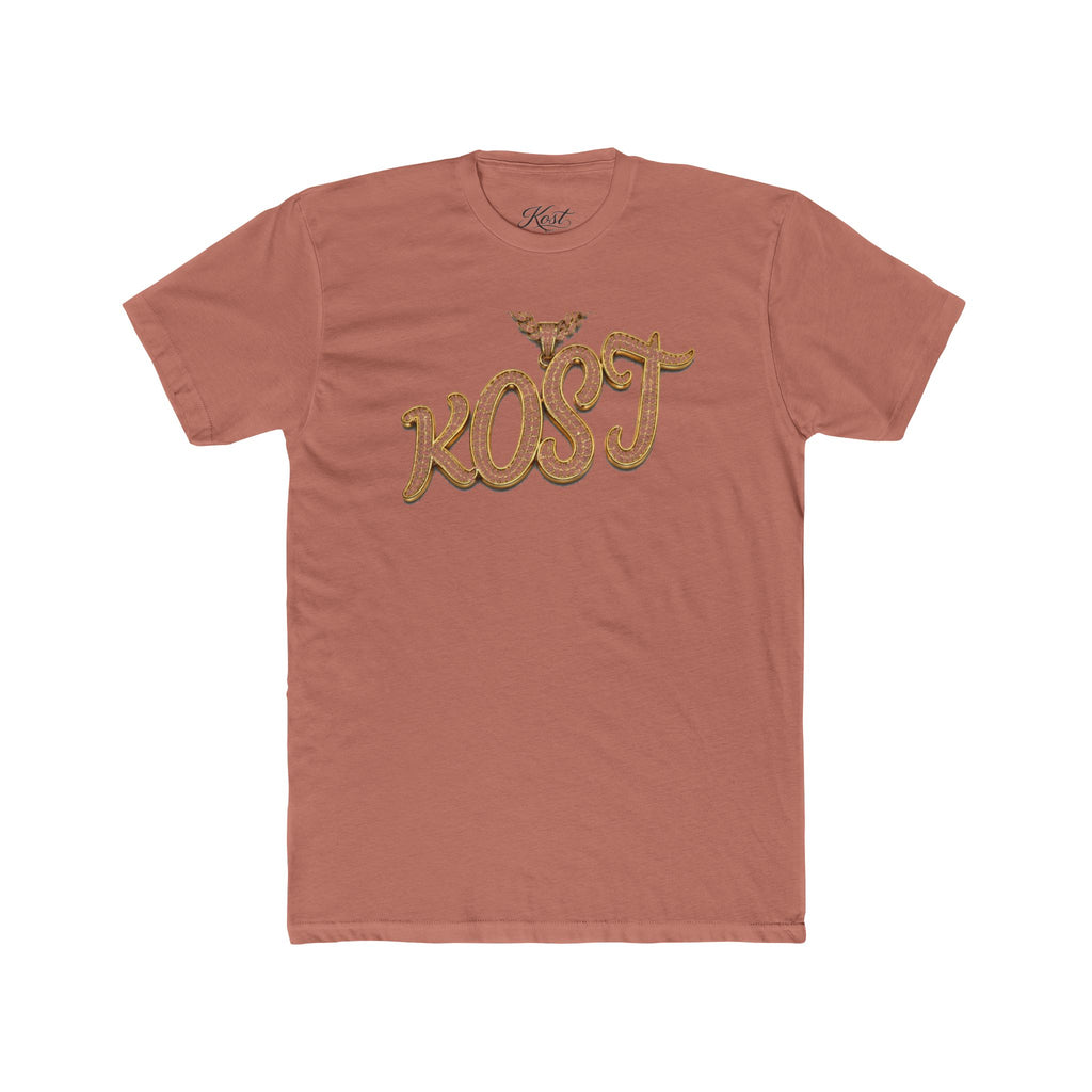 KOST Script Logo Tee — Vintage Rhinestone Lettering Cotton T-Shirt