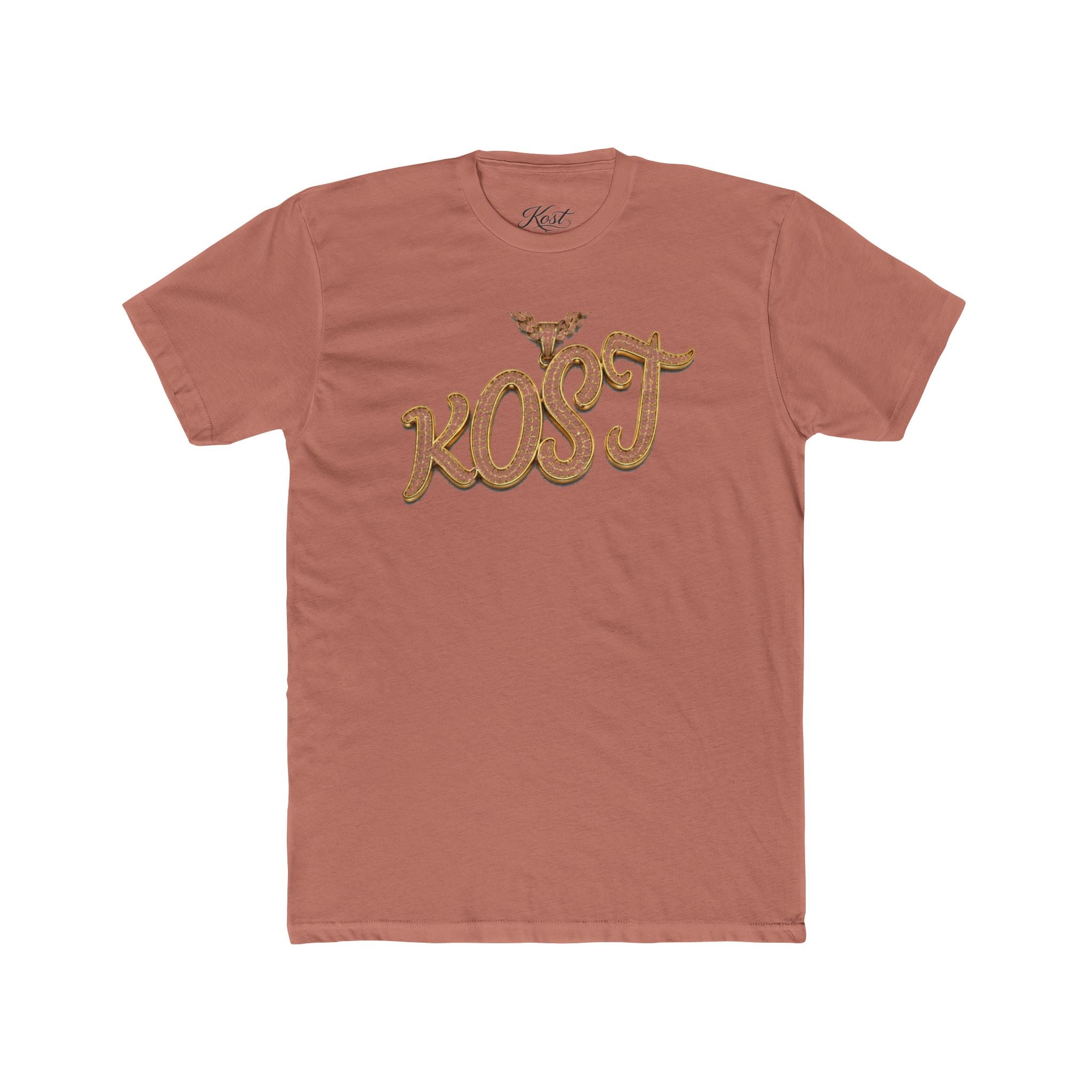 KOST Script Logo Tee — Vintage Rhinestone Lettering Cotton T-Shirt