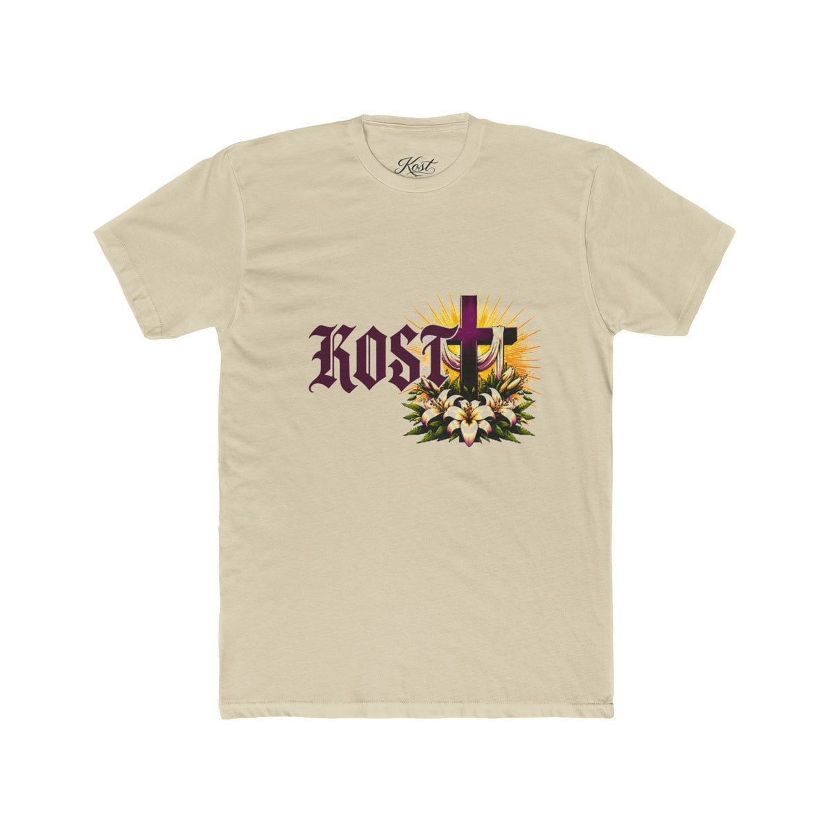 KOSTU Floral Cross Graphic T-Shirt