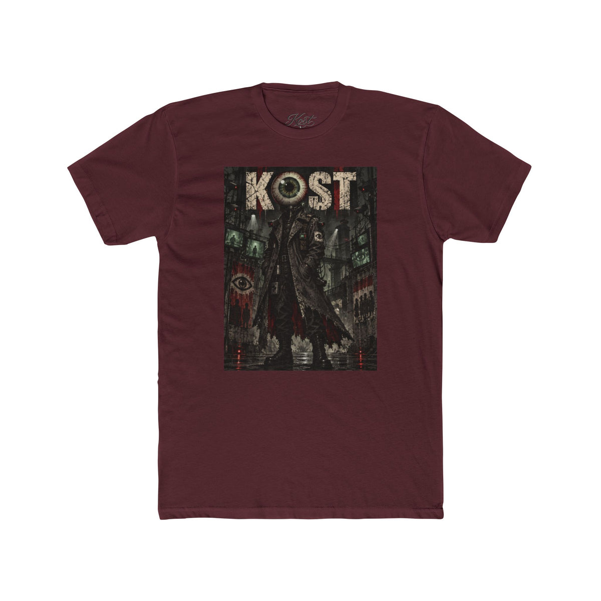 KOST Gothic Black Art Tee — Dark Vintage Band-Style Graphic T-Shirt
