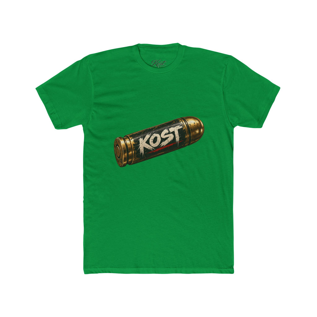 Bullet Logo T‑Shirt — "KOST" Vintage Brass Bullet Graphic