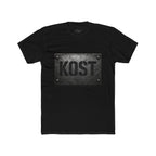 KOST Industrial Metal Plaque T‑Shirt — Vintage Steel Nameplate Tee