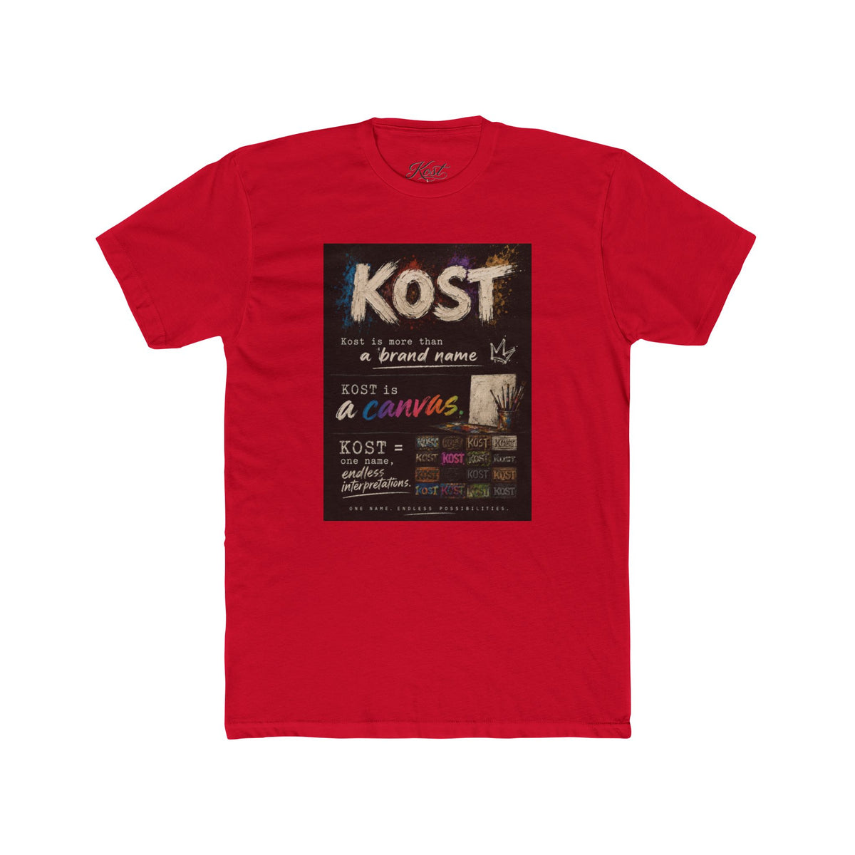 KOST Chalkboard Art T‑Shirt — Vintage Handwritten Graphic Tee