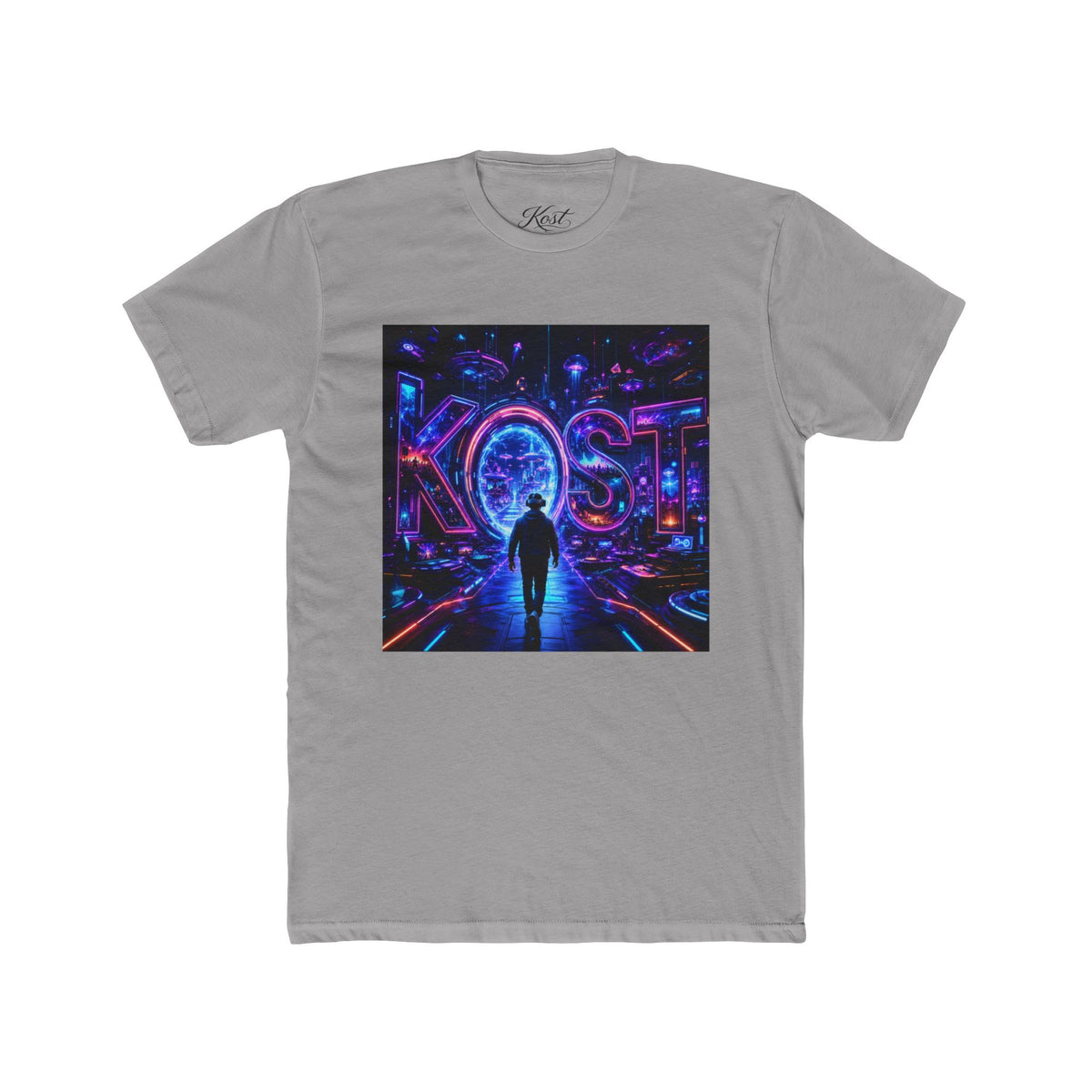 KOSTI Retro Futuristic Neon Tee — Lost Silhouette Vaporwave T-Shirt