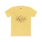 KOST Script Logo Tee — Elegant Gold Calligraphy Cotton T‑Shirt