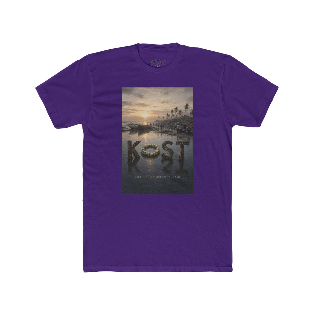 KOST Tropical Sunset Photo Tee — Palm Trees Beach Sunset Graphic T-Shirt