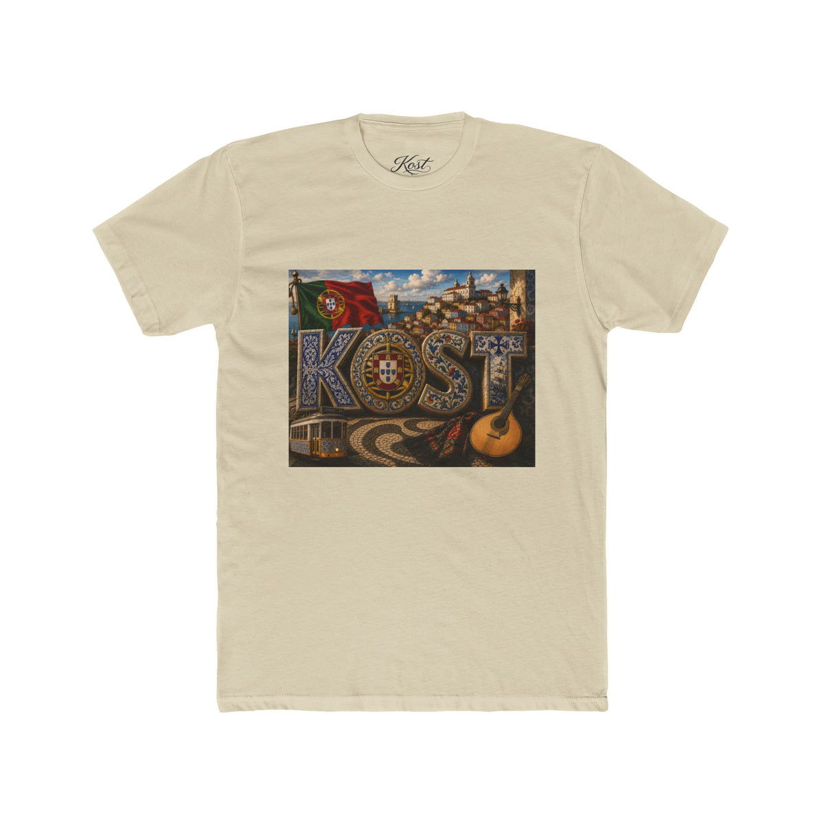 Kost Vintage Travel Tee — Retro Portuguese Azulejo Lisbon Graphic Shirt