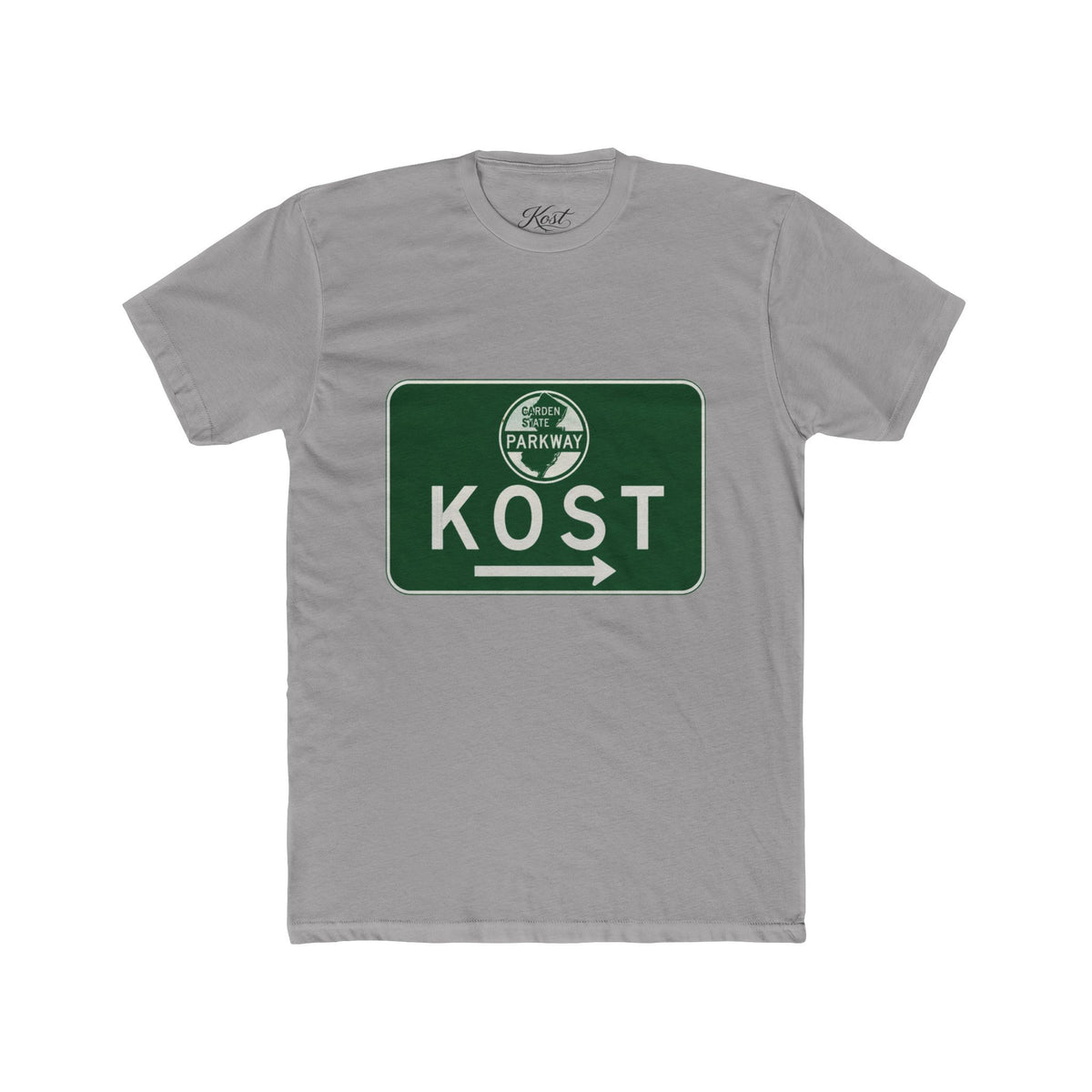 Kost Parkway Road Sign T‑Shirt — Retro Green Route Graphic Tee
