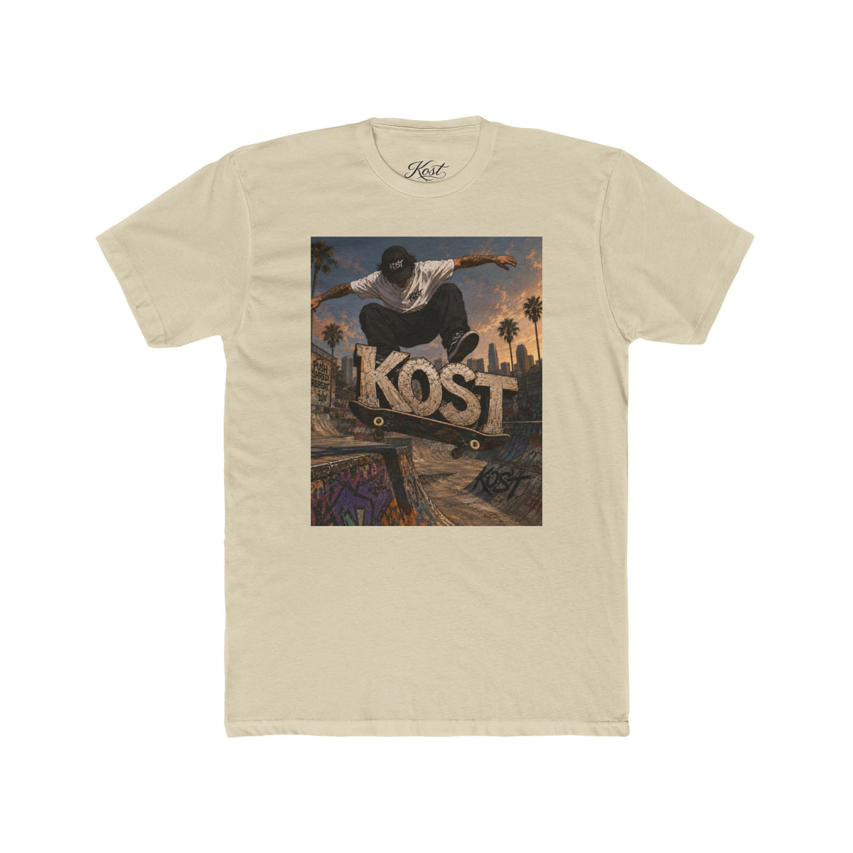 Skater KOST Graphic Tee — Urban Skateboard Crew Shirt