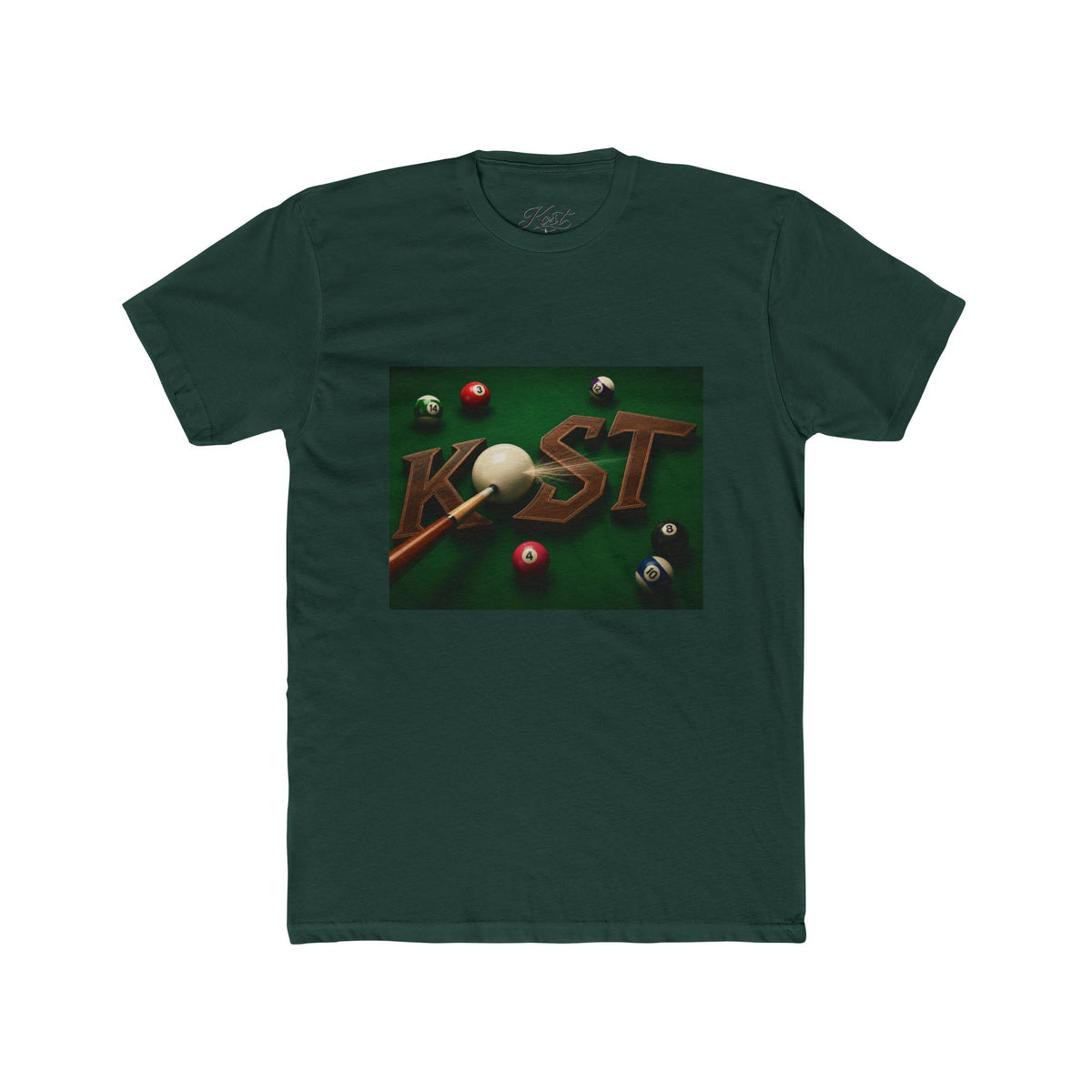 Billiards Pool Table Graphic Tee — 'KIST' 3D Cue Ball Design