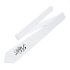 White Necktie with Elegant Monogram Design