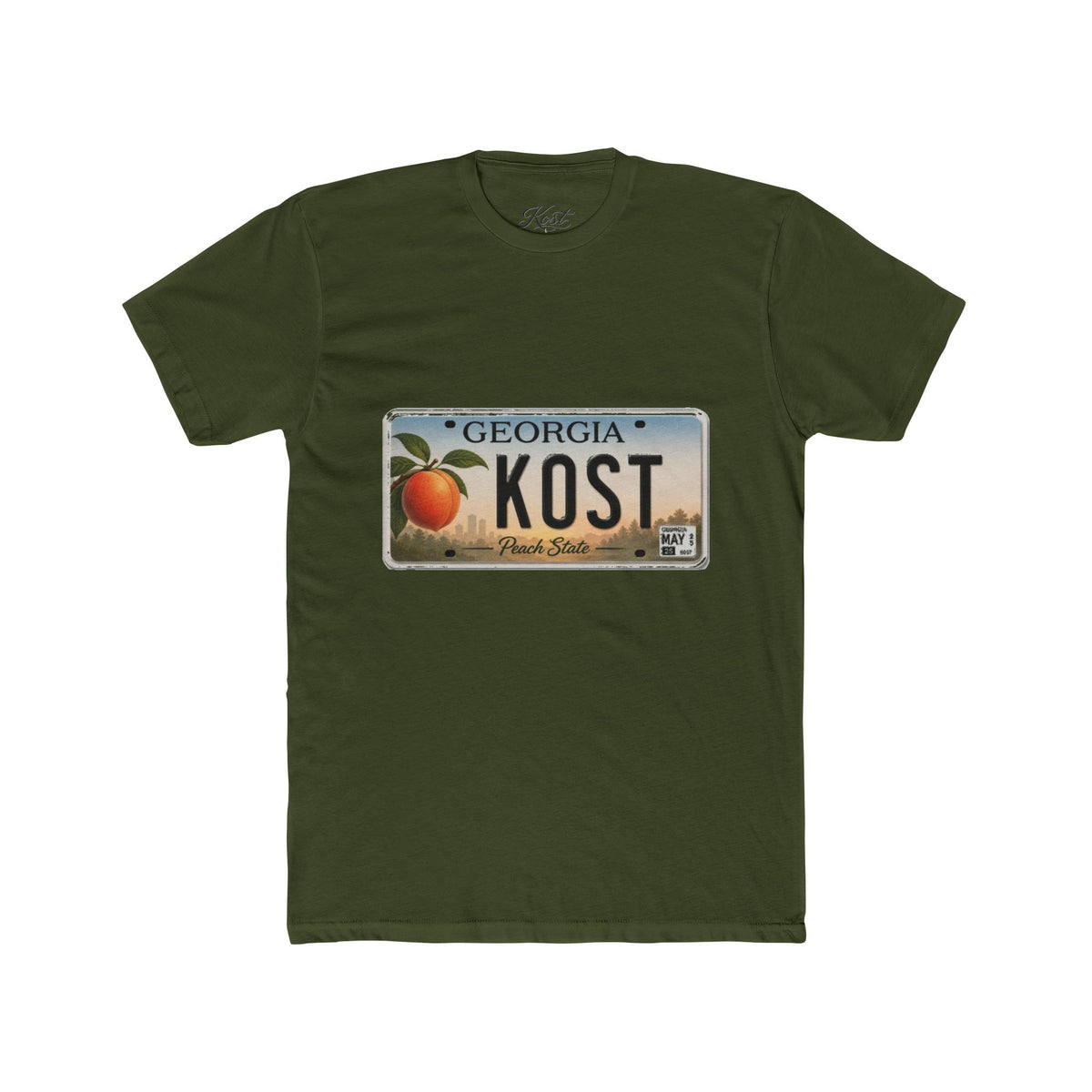 Georgia Peach License Plate T‑Shirt — KOST Personalized Retro Tee
