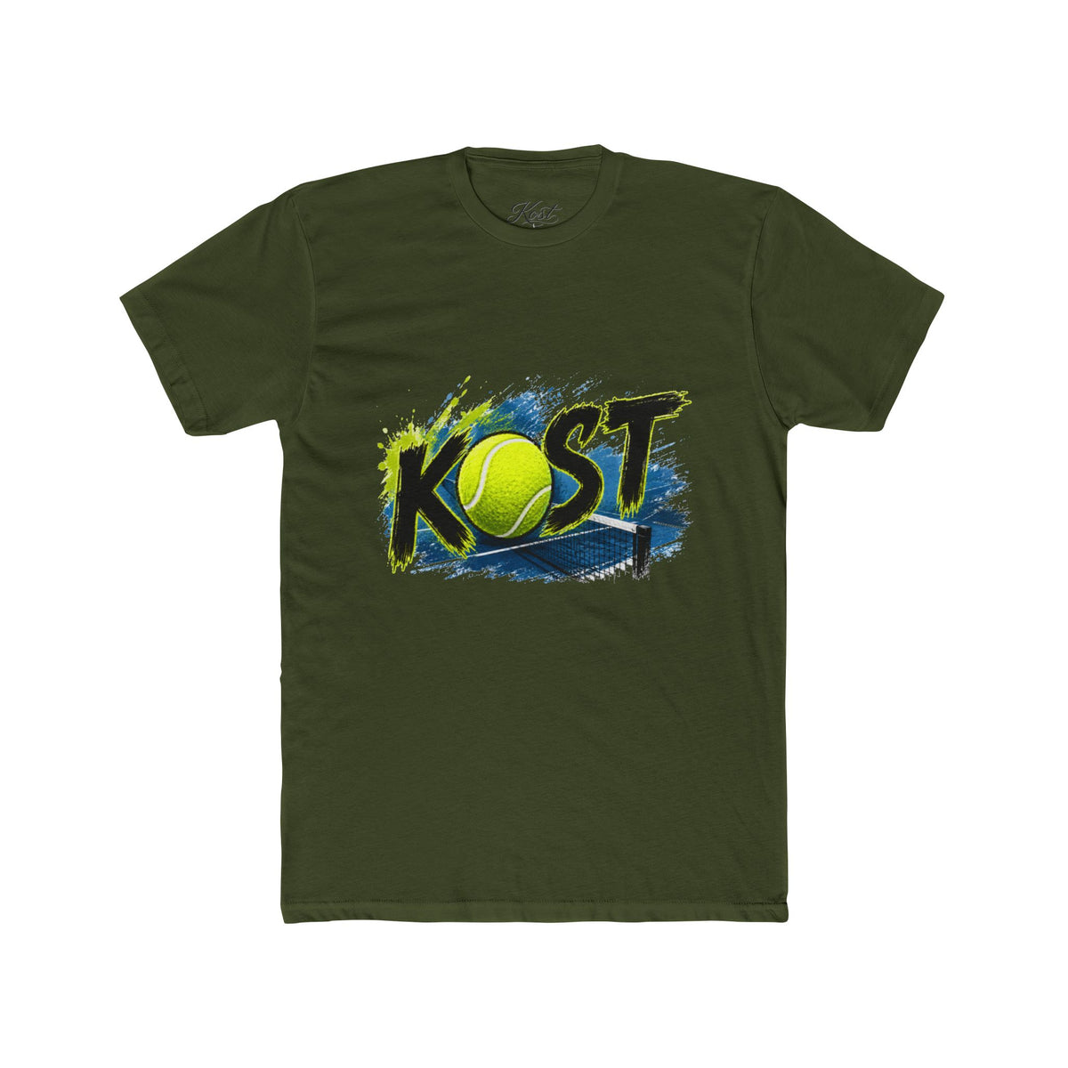 KOST Tennis Logo T‑Shirt — Vintage Brushstroke Tennis Graphic Tee