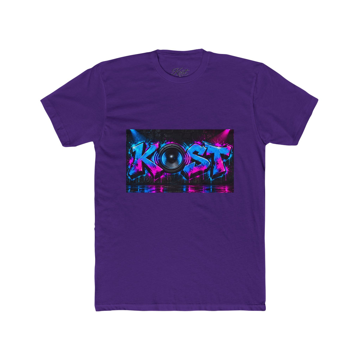KOST Neon DJ Speaker Graphic T‑Shirt — Retro Vaporwave Music Tee