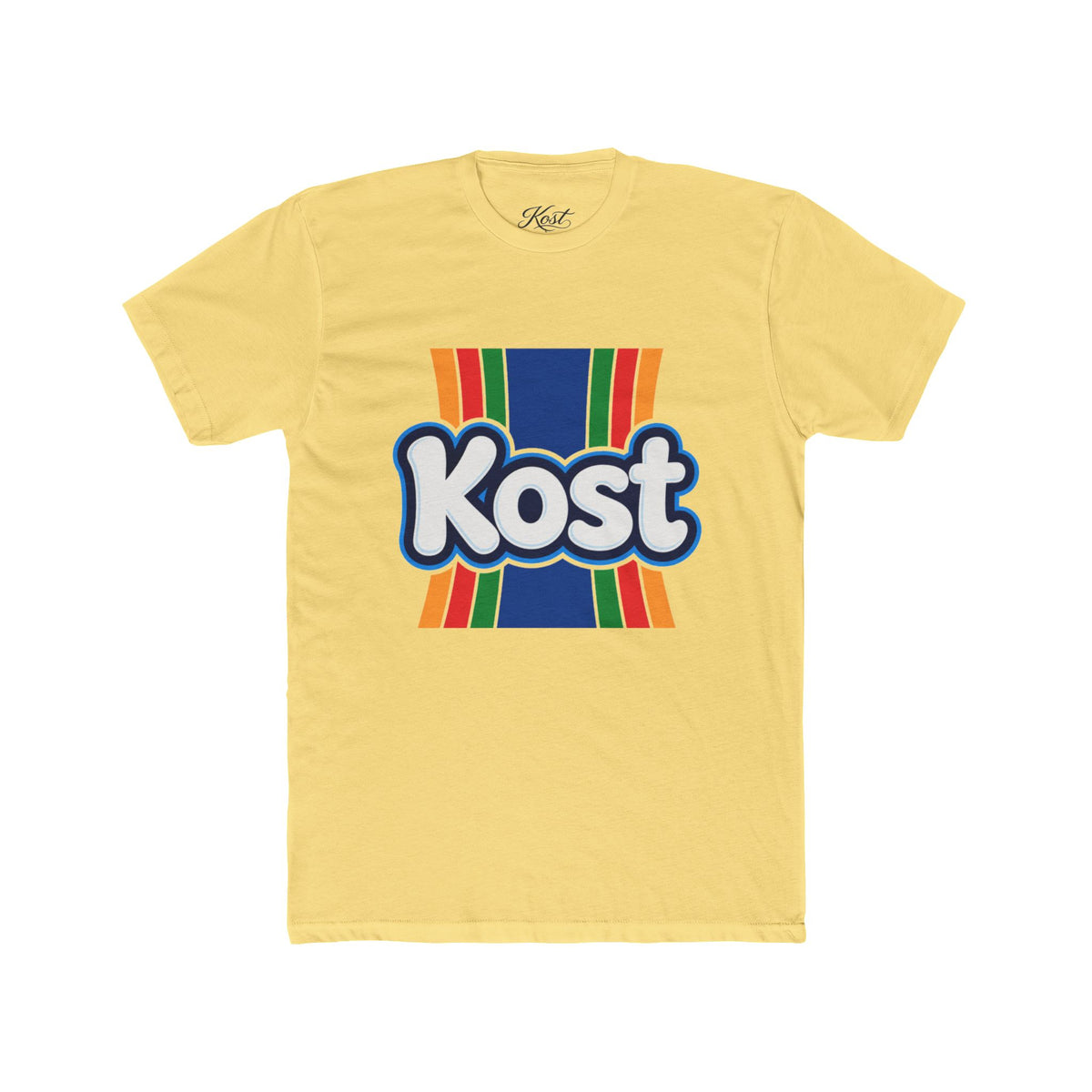 Kost Retro Stripe Tee — Vintage Colorblock Logo T-Shirt