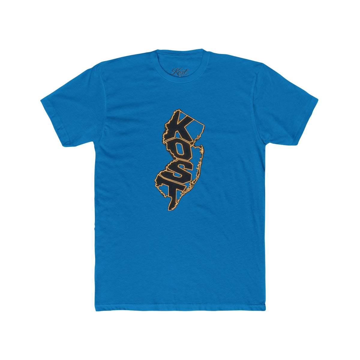 New Jersey KOSO State Outline Tee — Vintage Gold Script Jersey T-Shirt