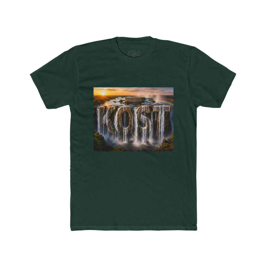 Coast Waterfall Graphic Tee — Scenic Sunset Nature T-Shirt