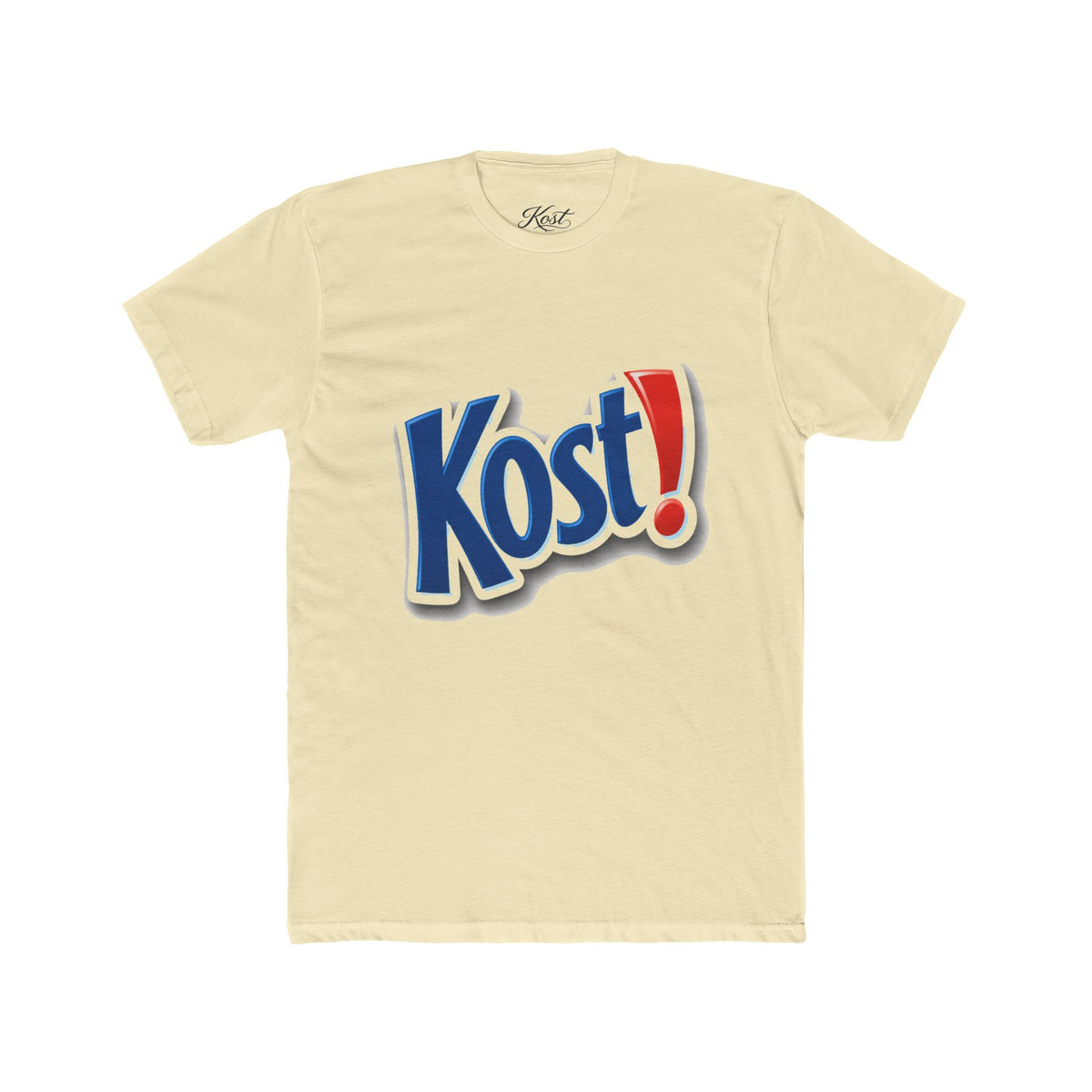 Kost! Logo Graphic Tee — Retro Soda-Style Chest Print Shirt