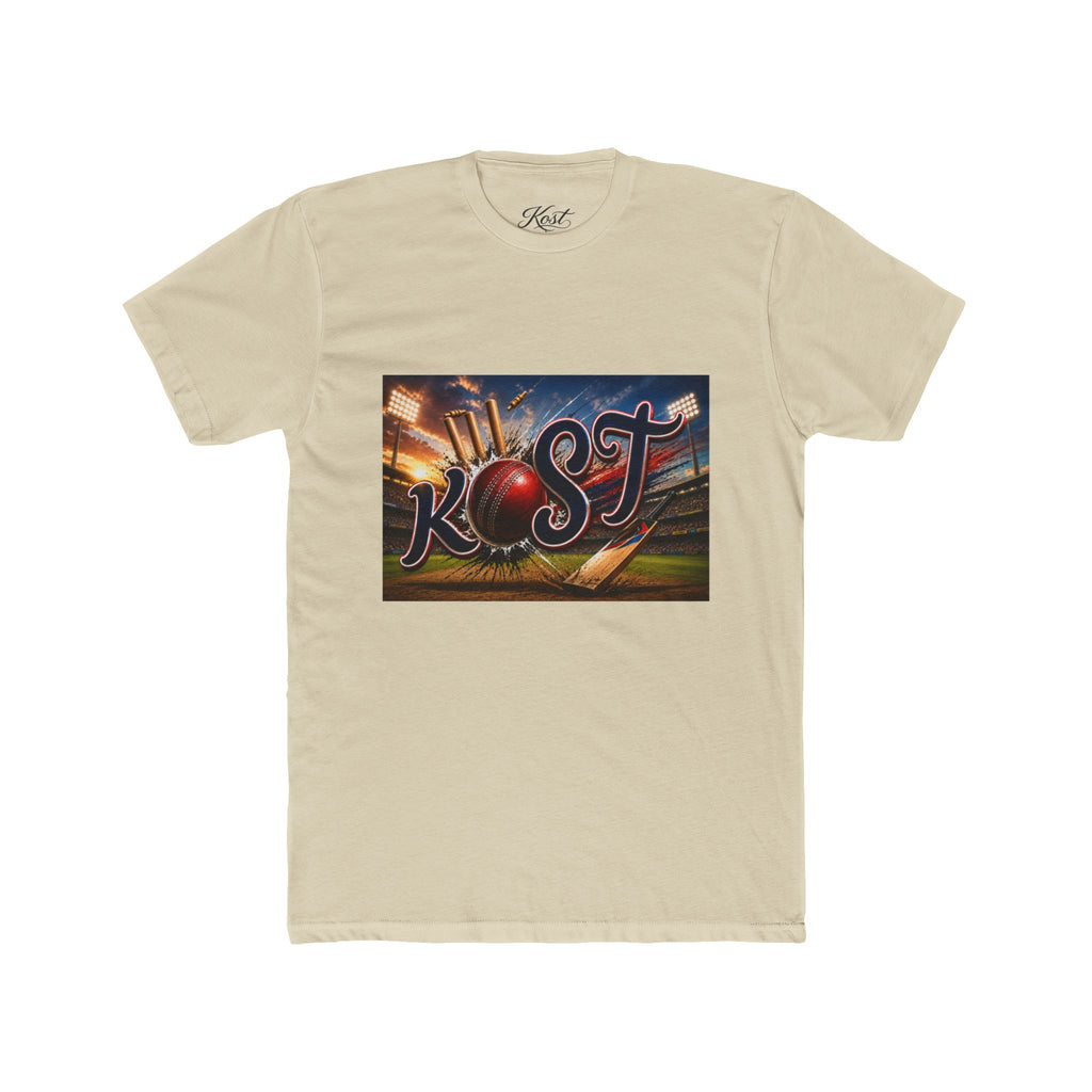 Rost Cityscape Crew Tee — Retro Neon Script Graphic T-Shirt