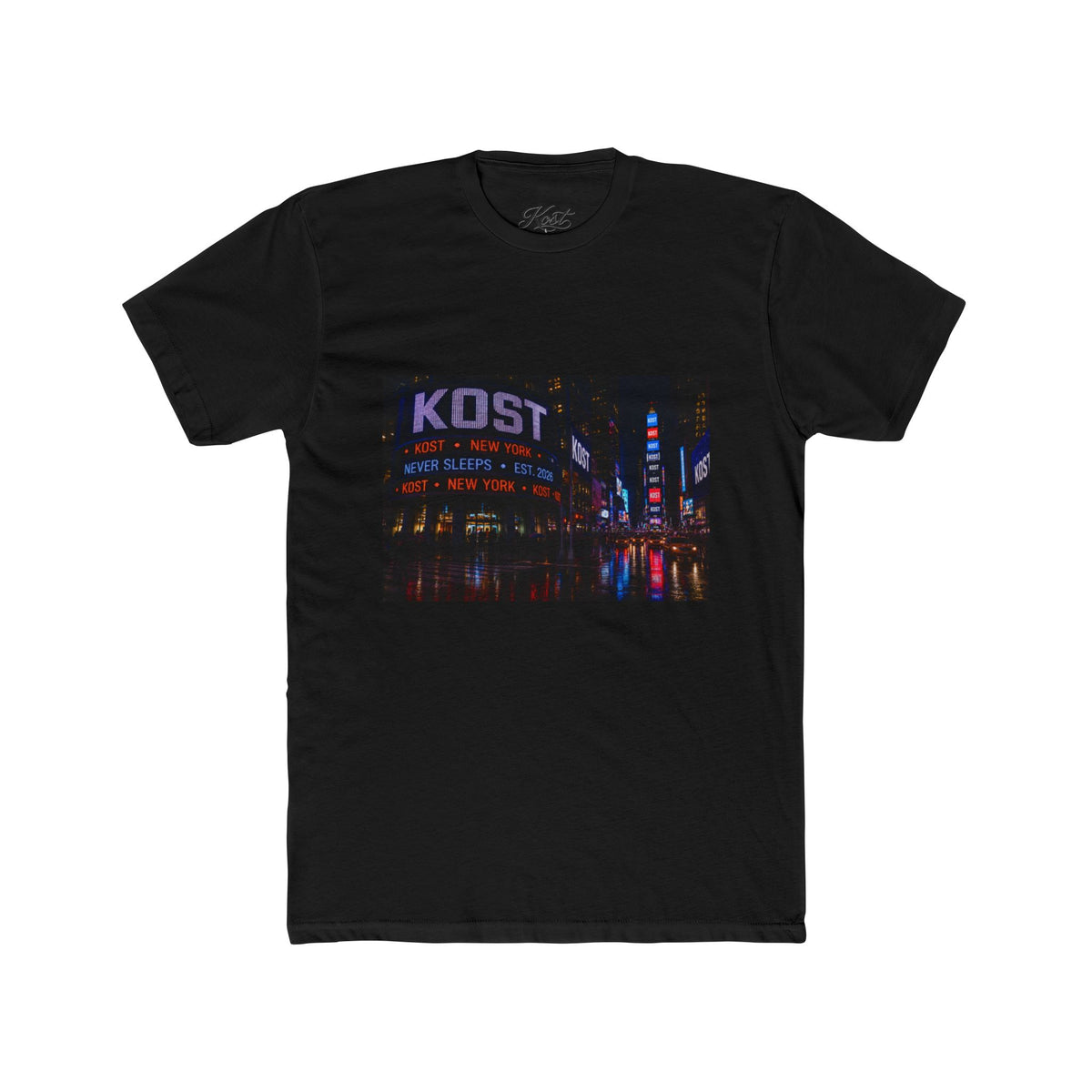 KOST Neon City Crew Tee — Retro Nightscape Graphic T‑Shirt