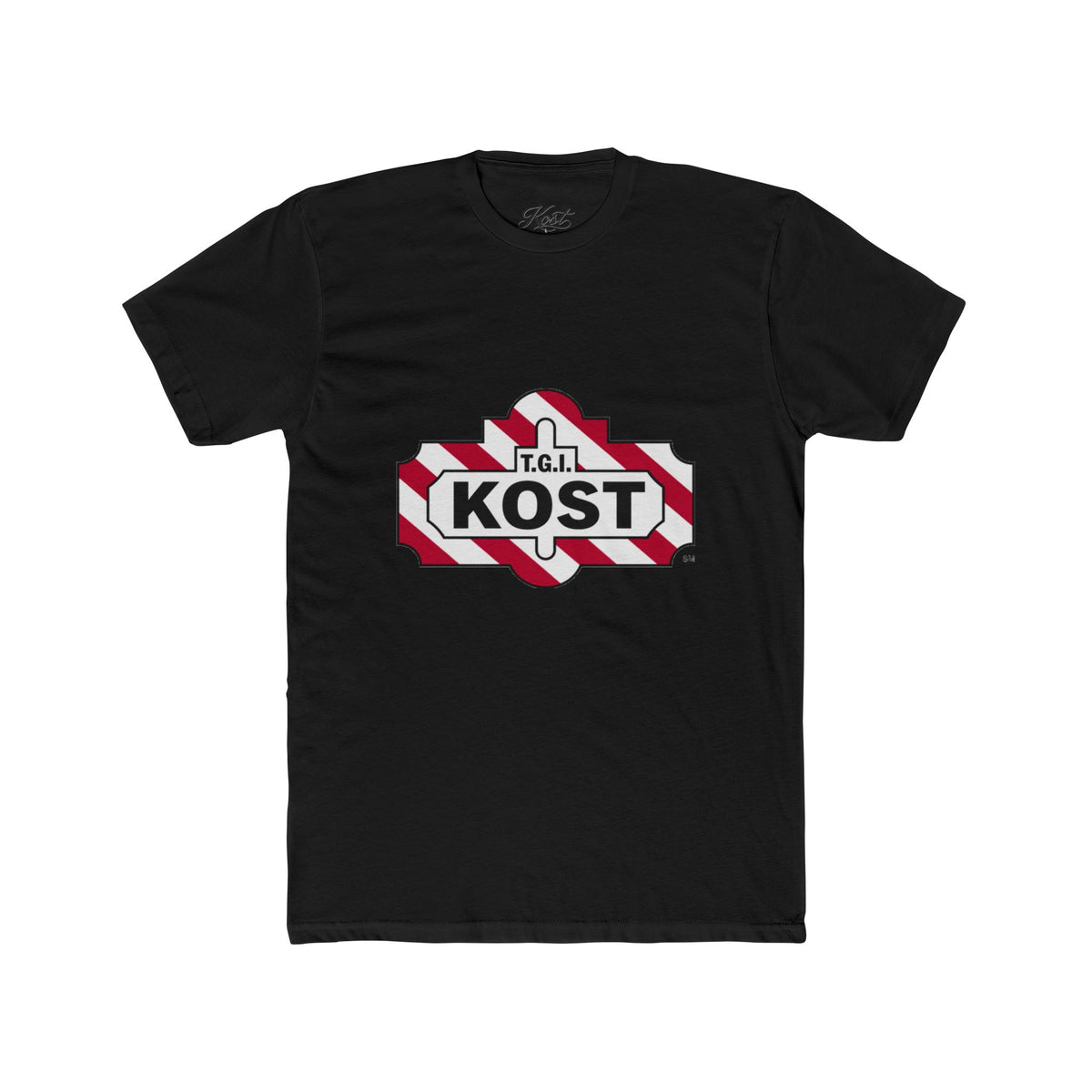 KOST Logo Tee — Retro Candy-Stripe Graphic T-Shirt
