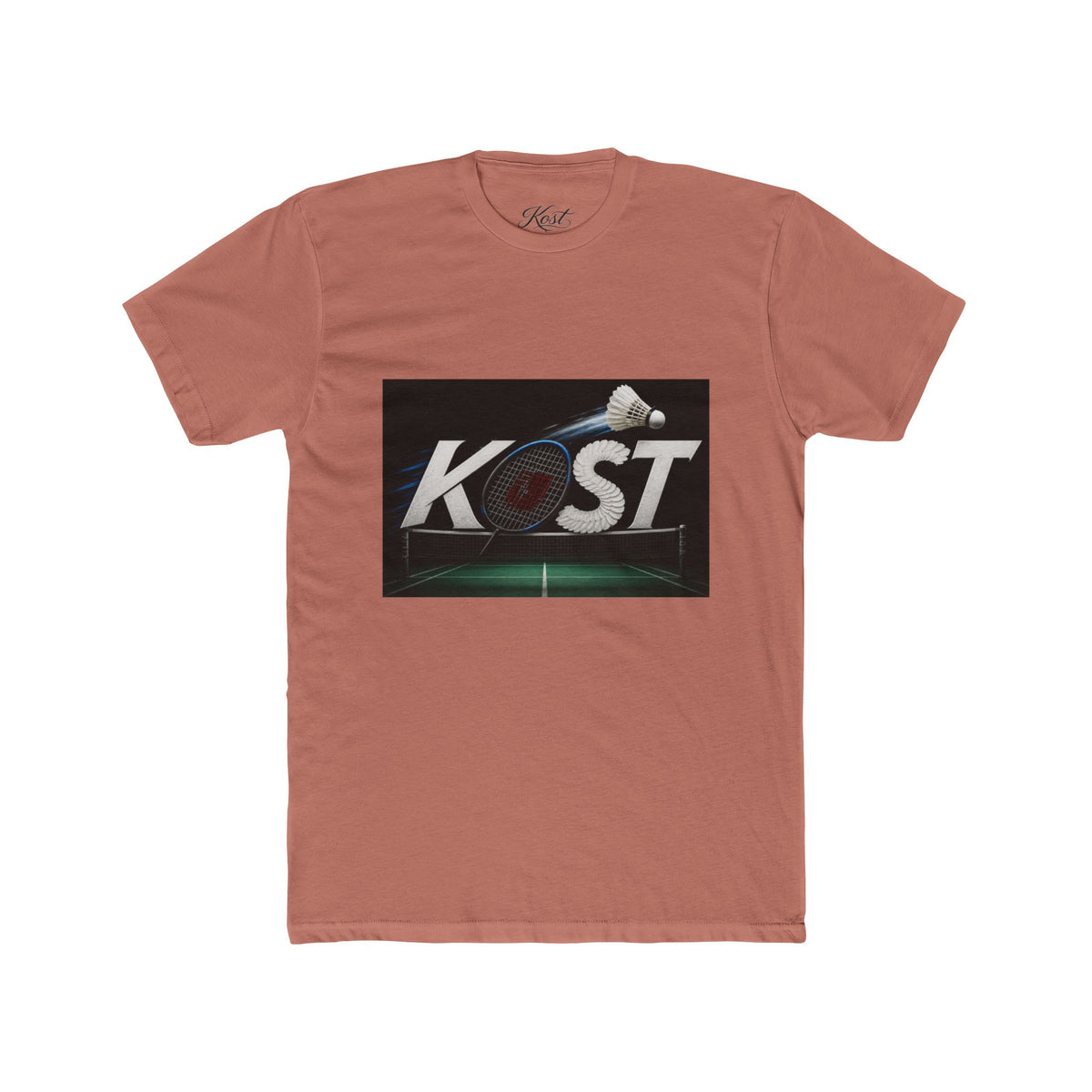 Badminton KOST Graphic Tee — Shuttlecock Court Logo T-Shirt