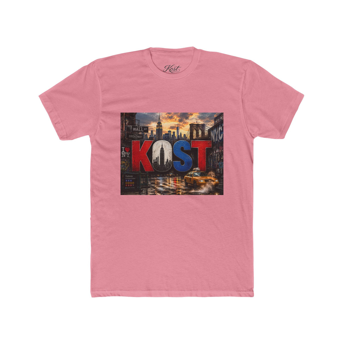 KOST Cityscape Graphic Tee — Red, White & Blue Urban Skyline T-Shirt