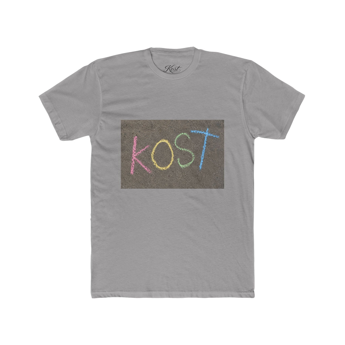 KOST Chalkboard Tee — Colorful Handwritten Graphic T-Shirt