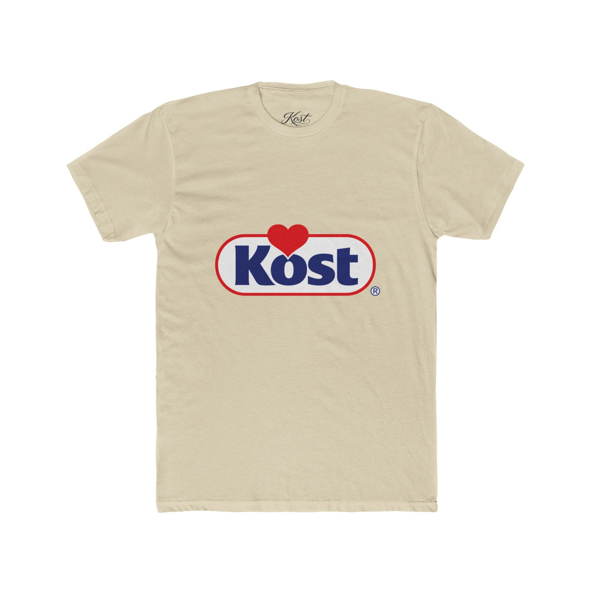 Kost Logo Heart Graphic Tee — Retro Brand-Inspired Cotton T-Shirt